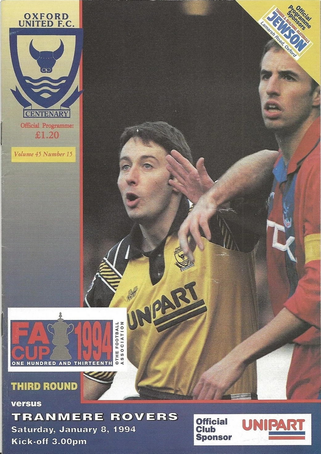 Match Programme for 08/01/1994