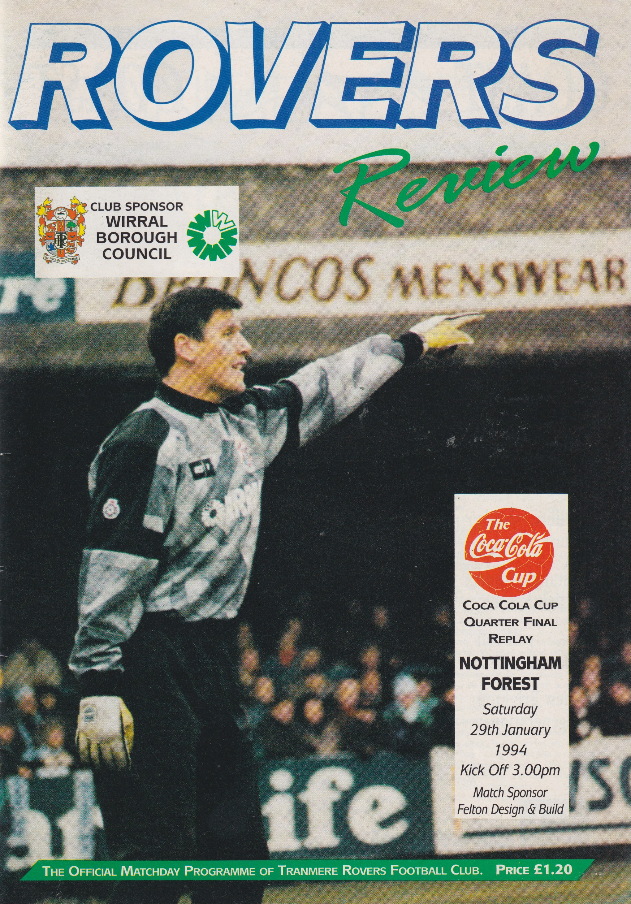 Match Programme for 29/01/1994