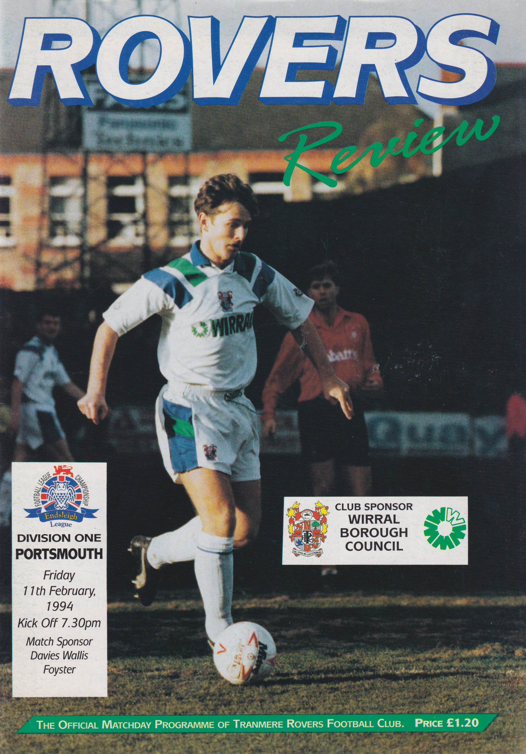 Match Programme for 11/02/1994