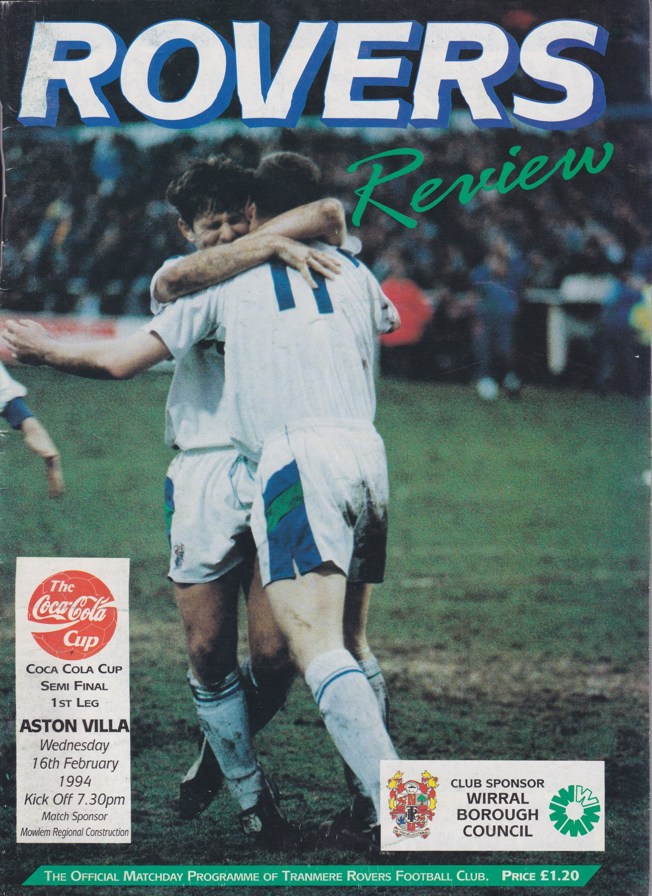 Match Programme for 16/02/1994