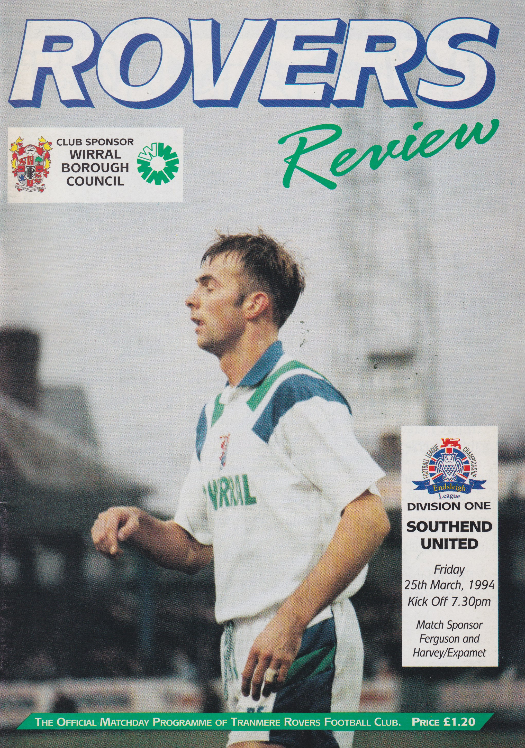 Match Programme for 25/03/1994