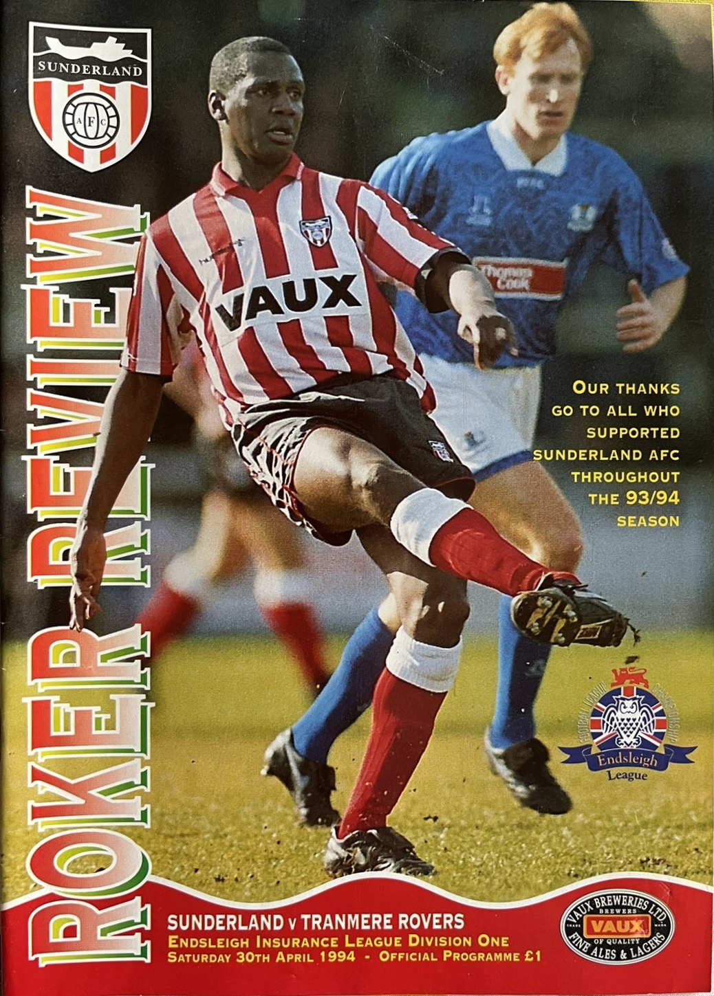 Match Programme for 30/04/1994