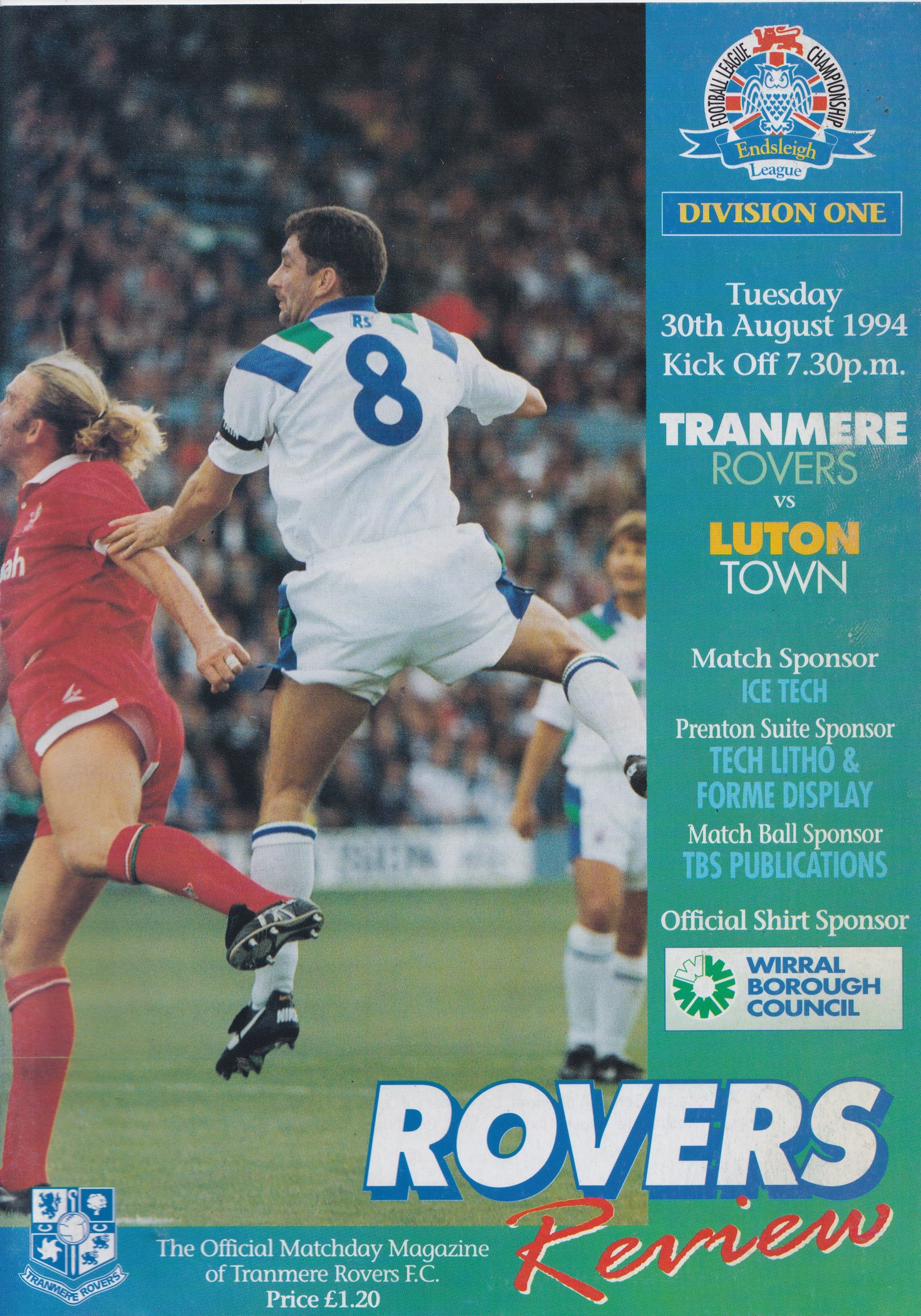 Match Programme for 30/08/1994