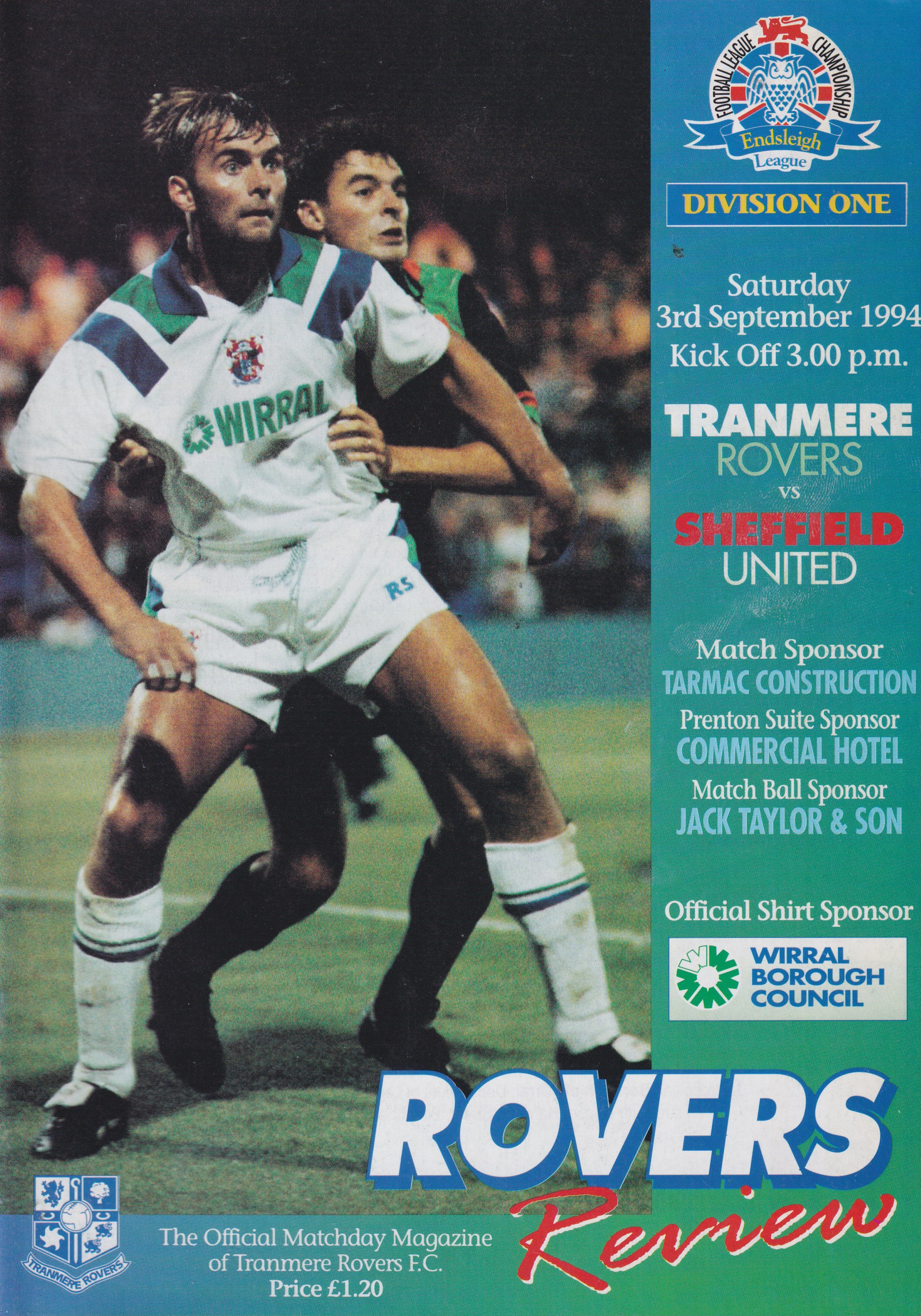 Match Programme for 03/09/1994
