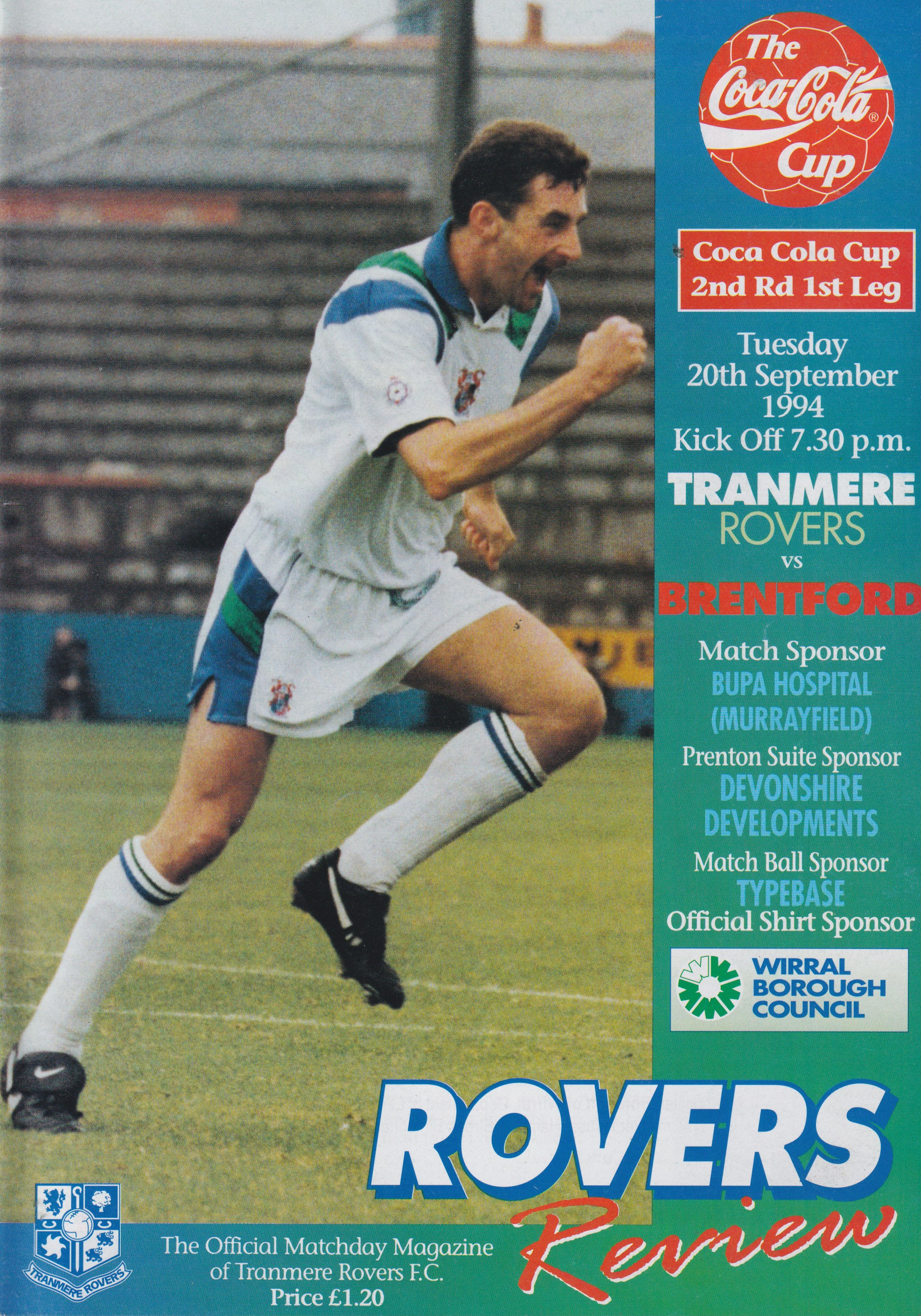 Match Programme for 20/09/1994