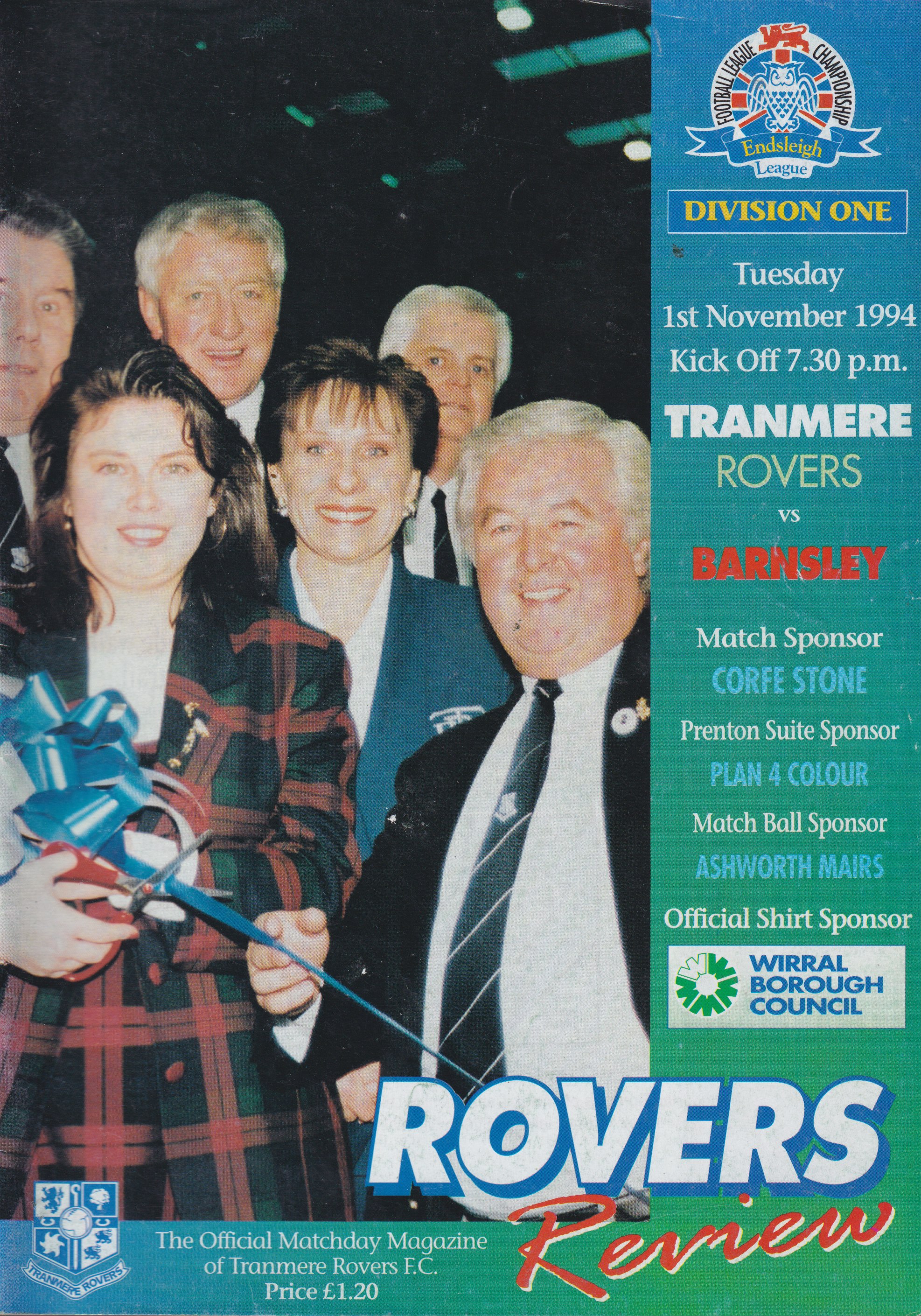 Match Programme for 01/11/1994