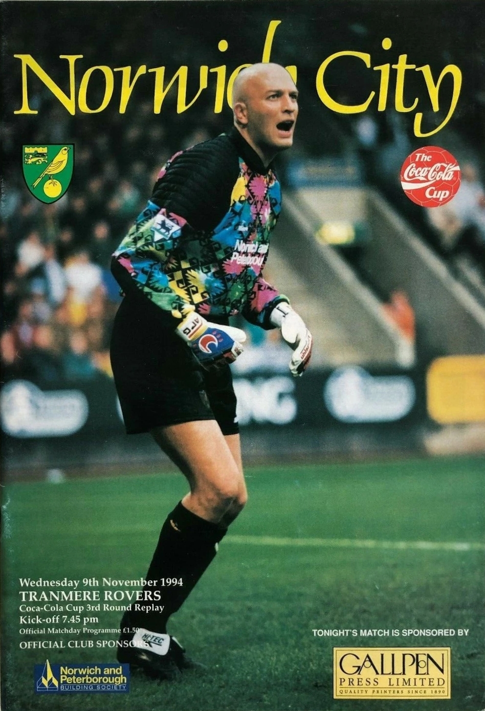 Match Programme for 09/11/1994