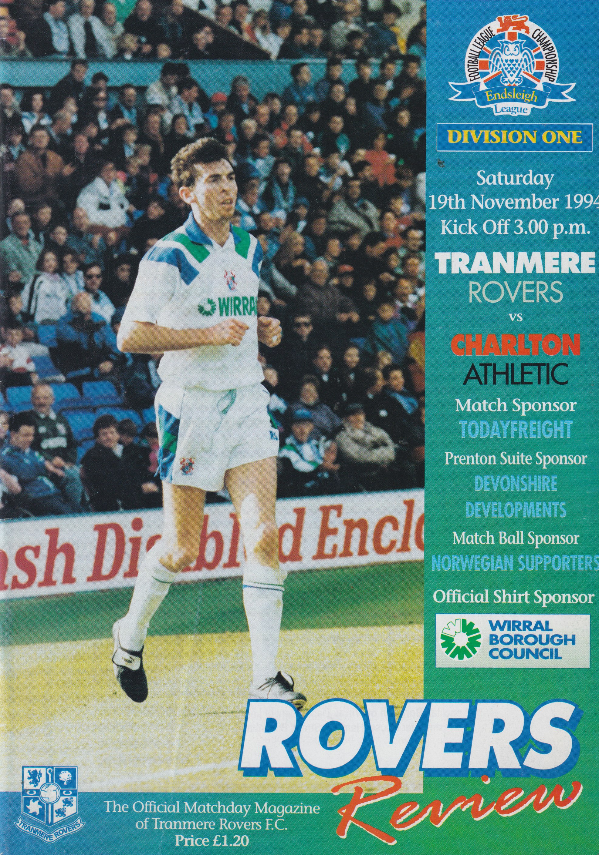 Match Programme for 19/11/1994
