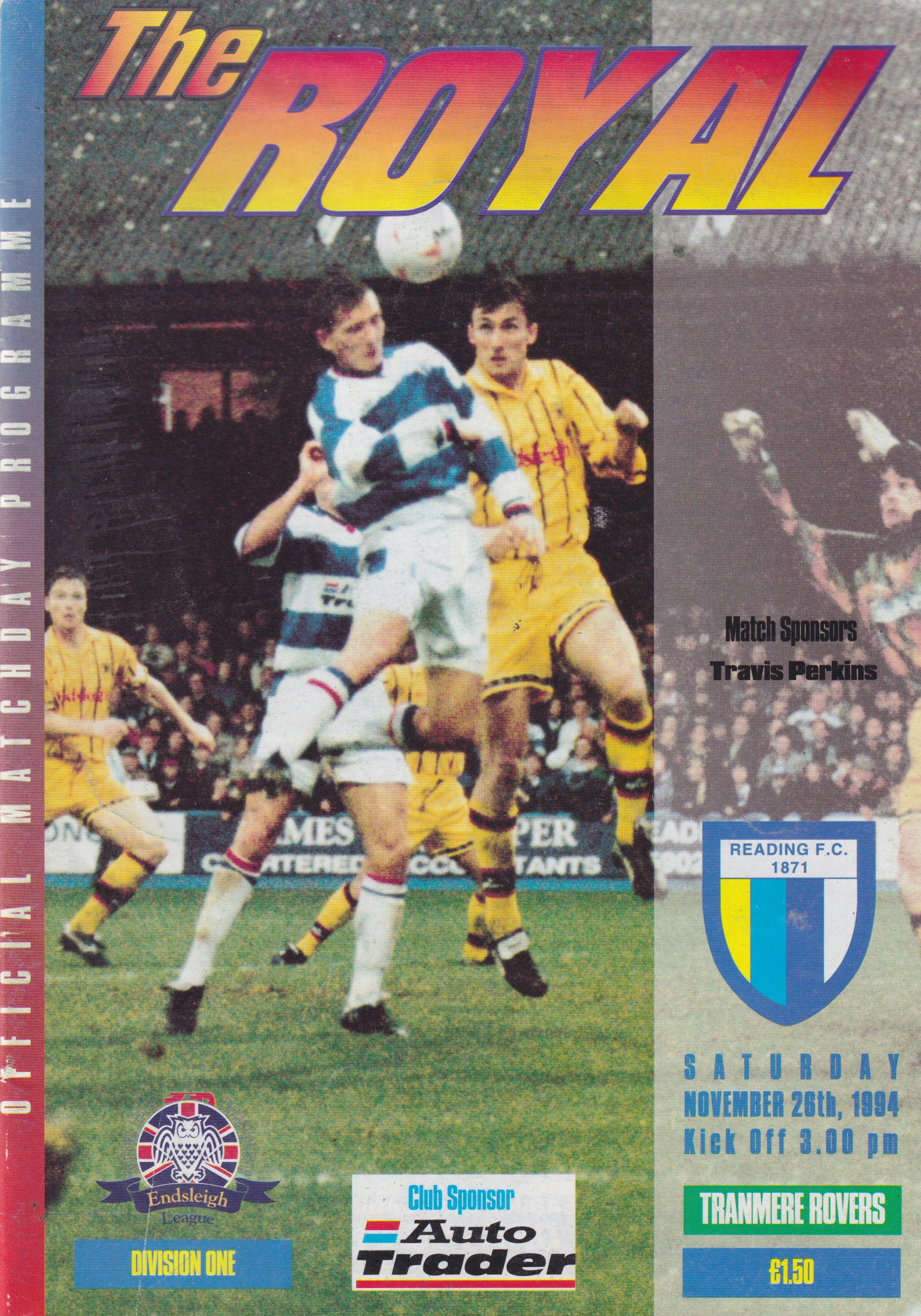 Match Programme for 26/11/1994