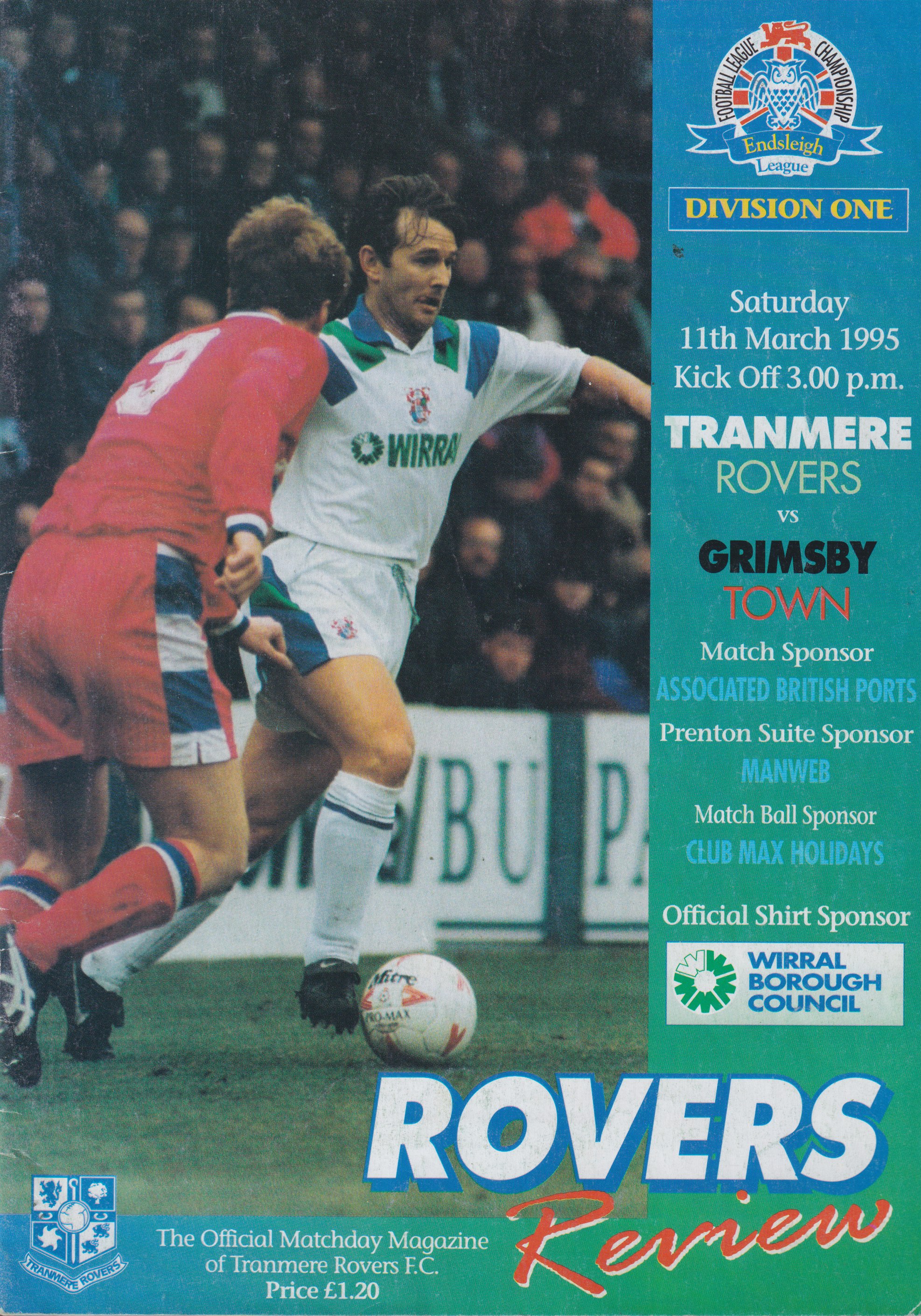 Match Programme for 11/03/1995