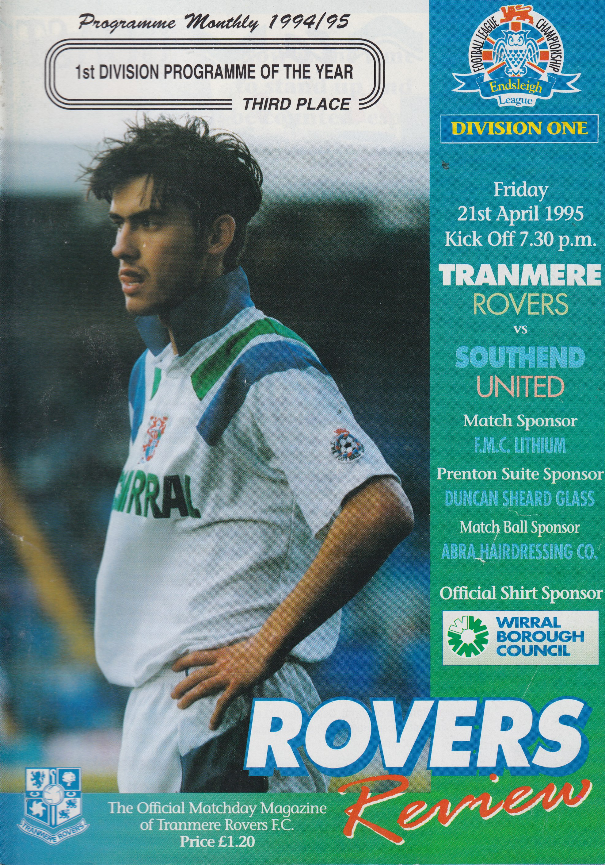 Match Programme for 21/04/1995