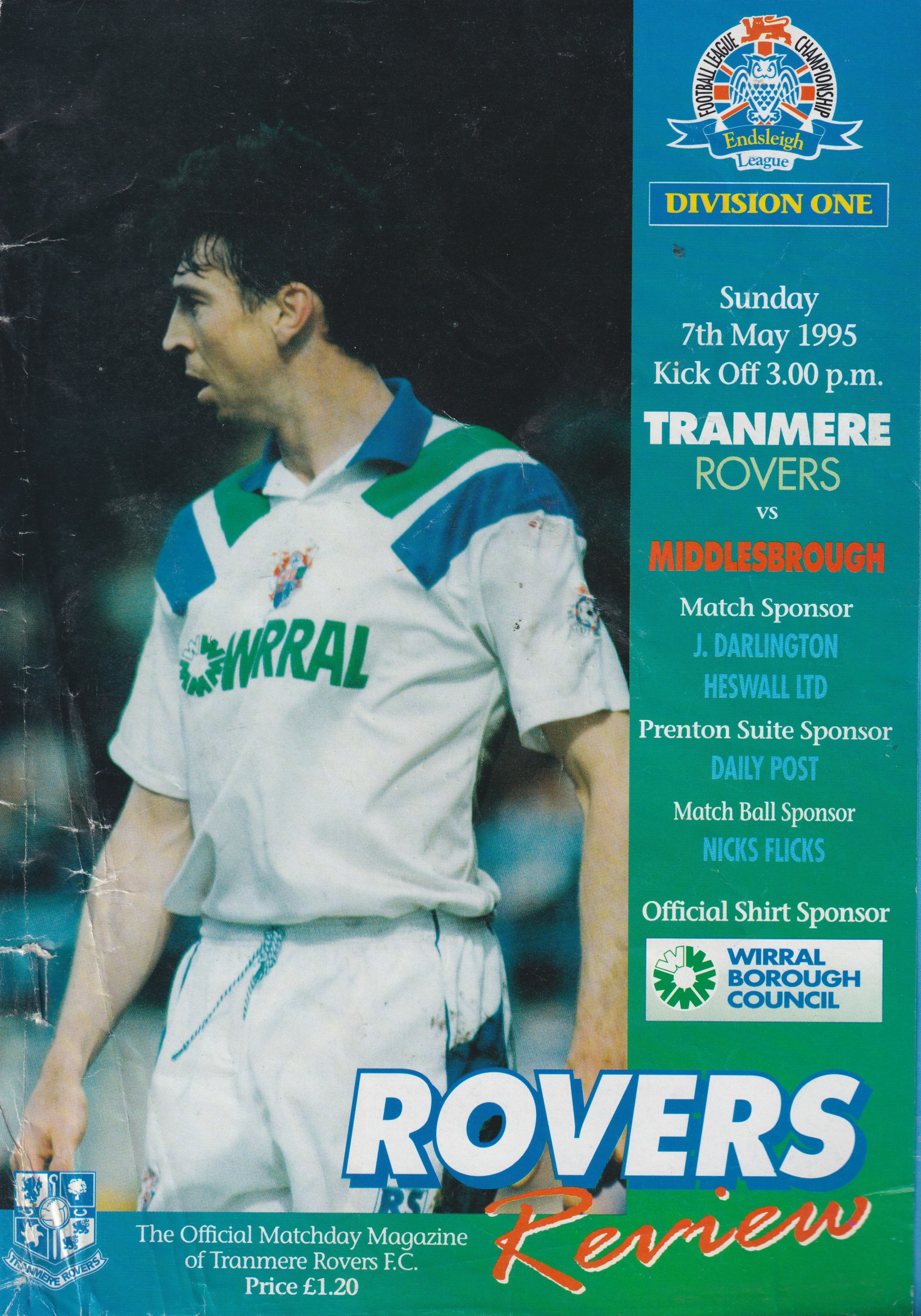 Match Programme for 07/05/1995