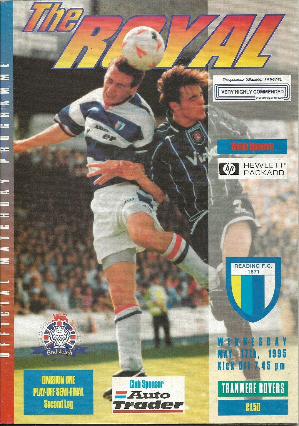 Match Programme for 17/05/1995