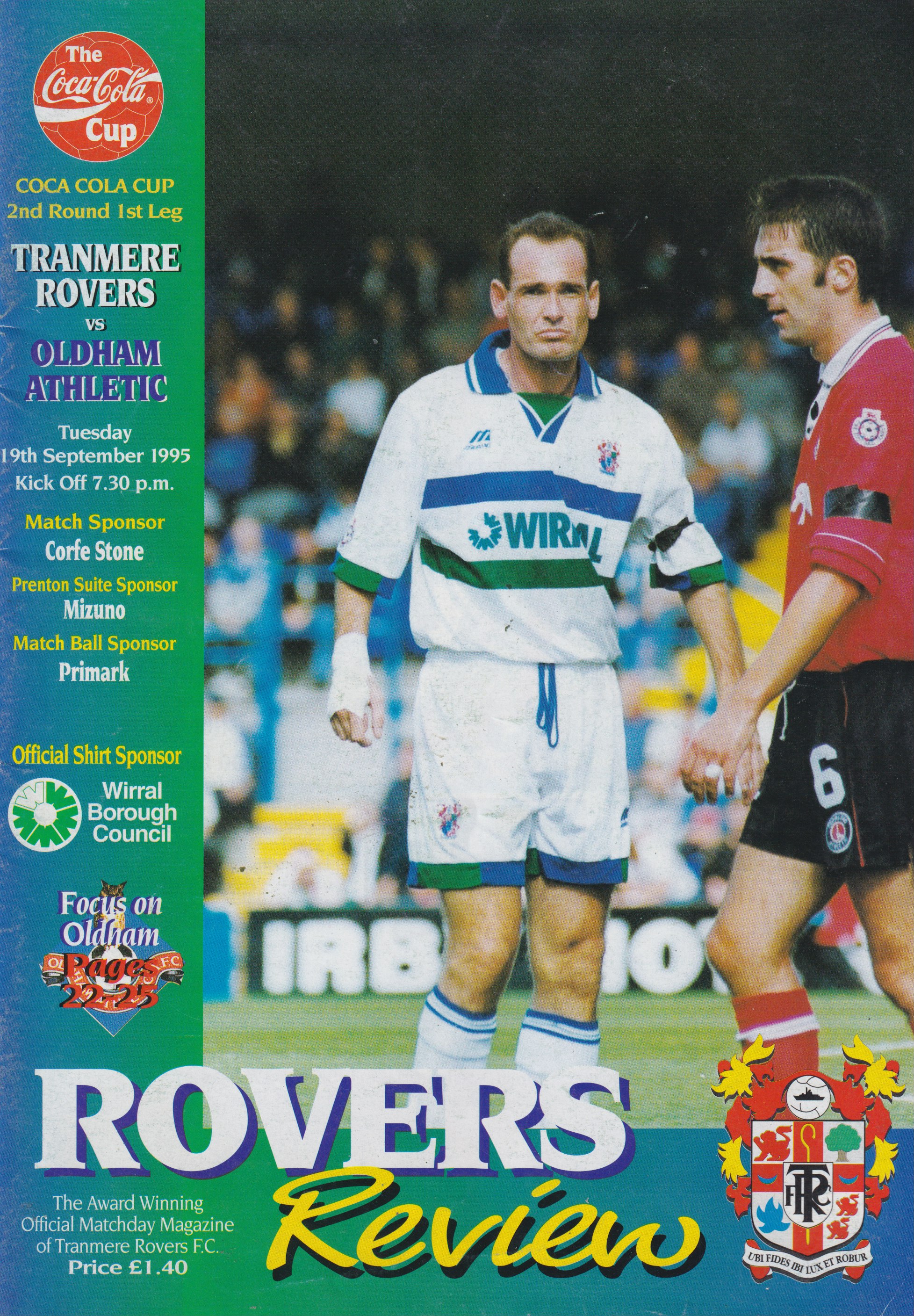 Match Programme for 19/09/1995