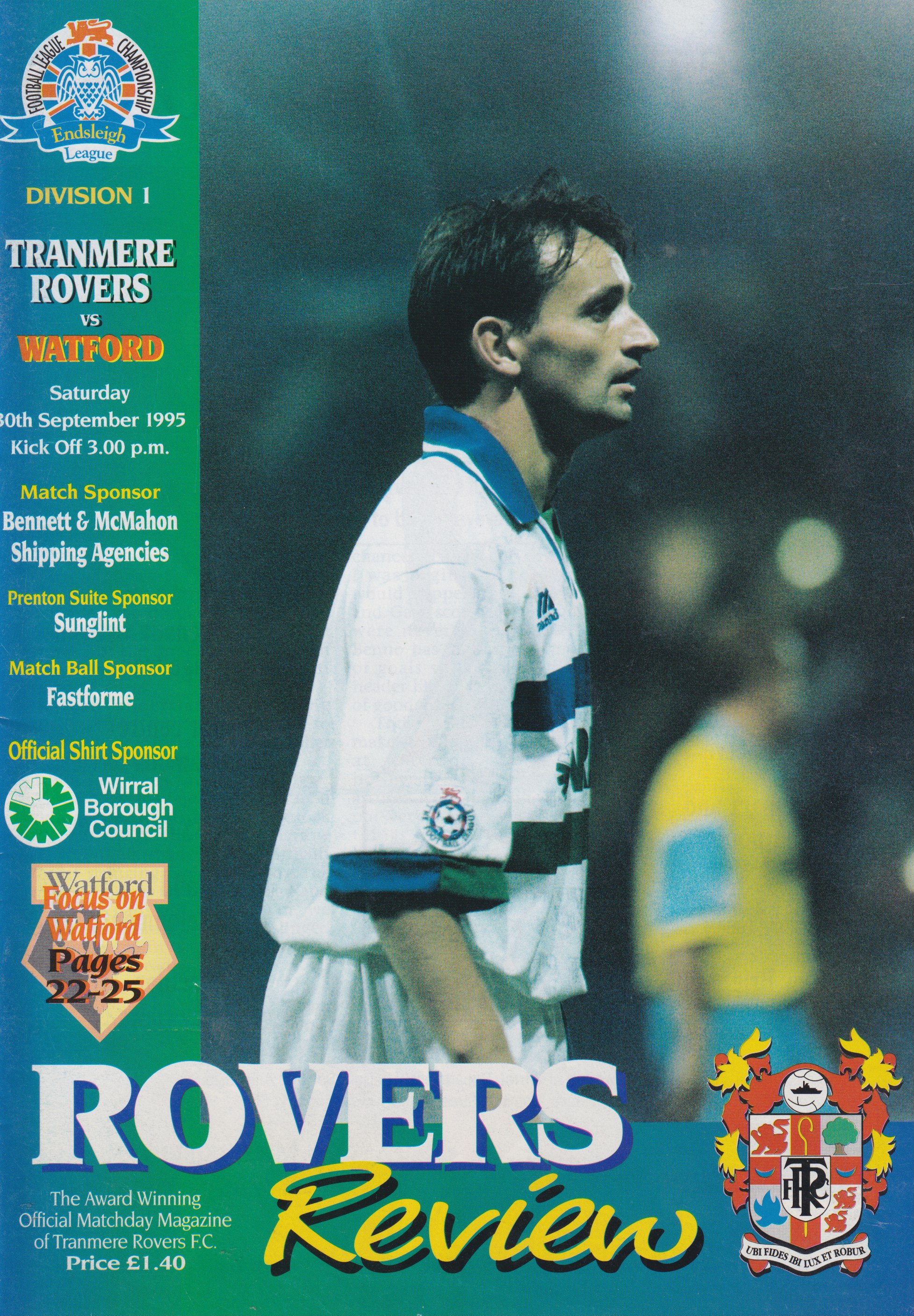 Match Programme for 30/09/1995
