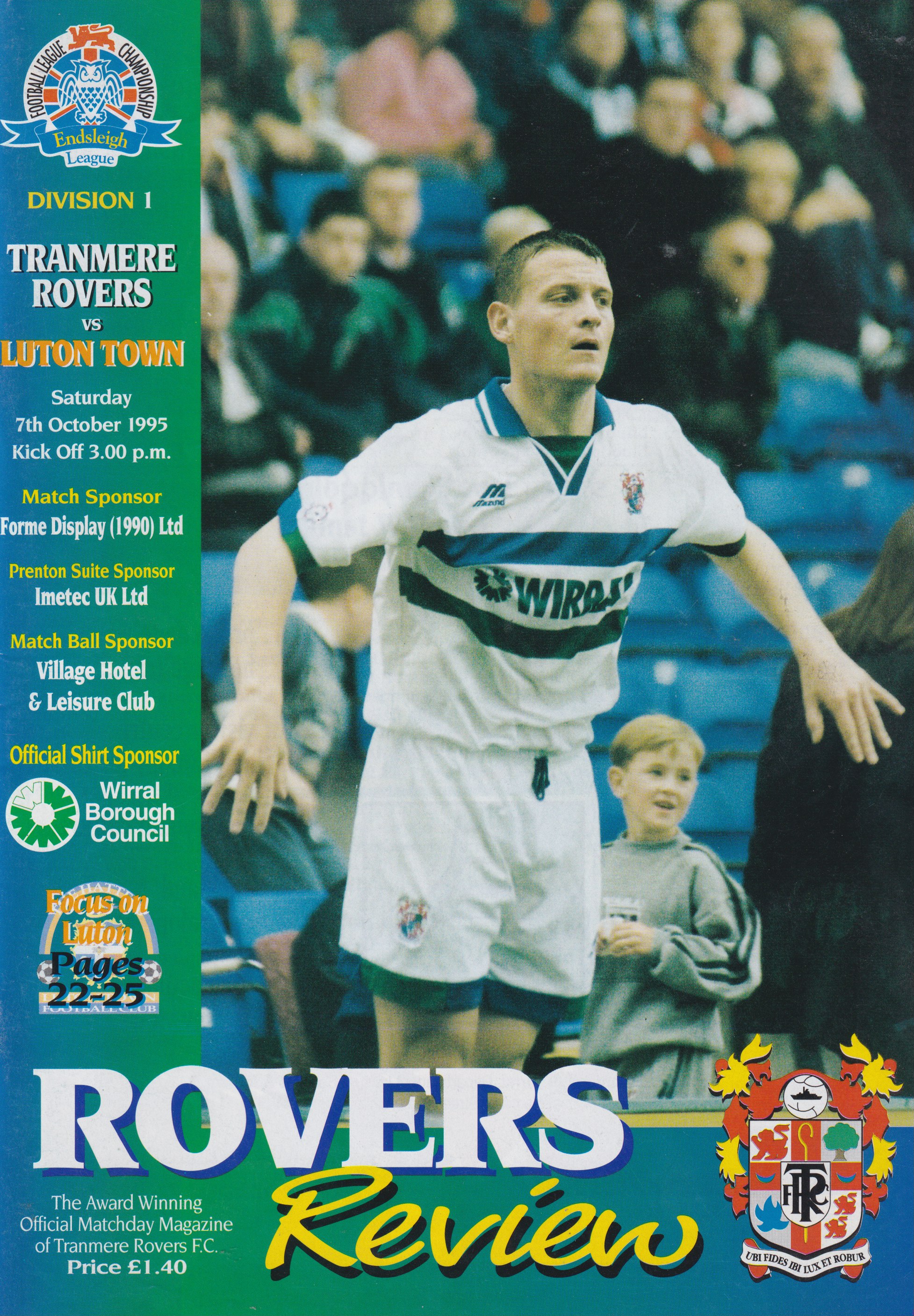 Match Programme for 07/10/1995