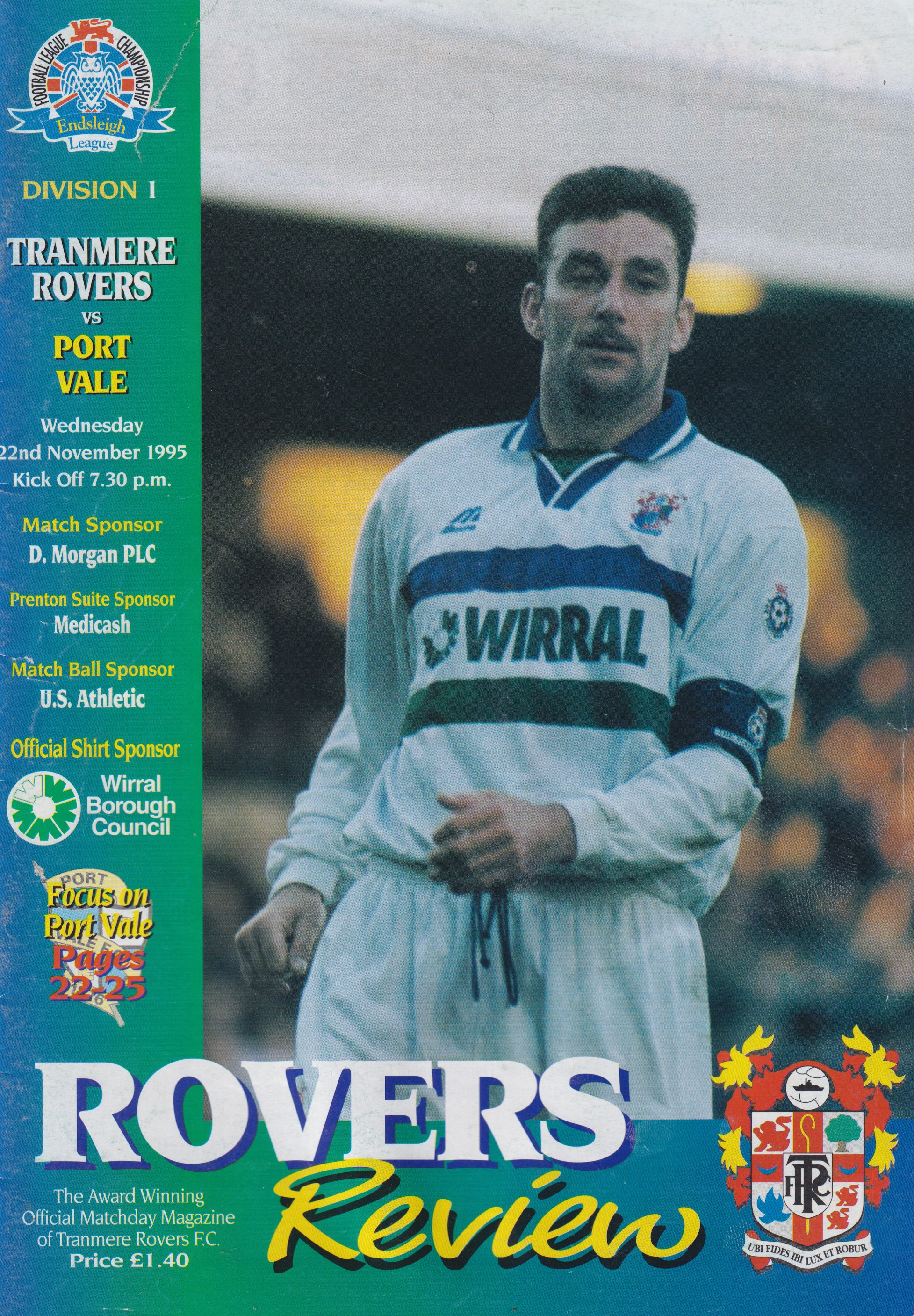 Match Programme for 22/11/1995