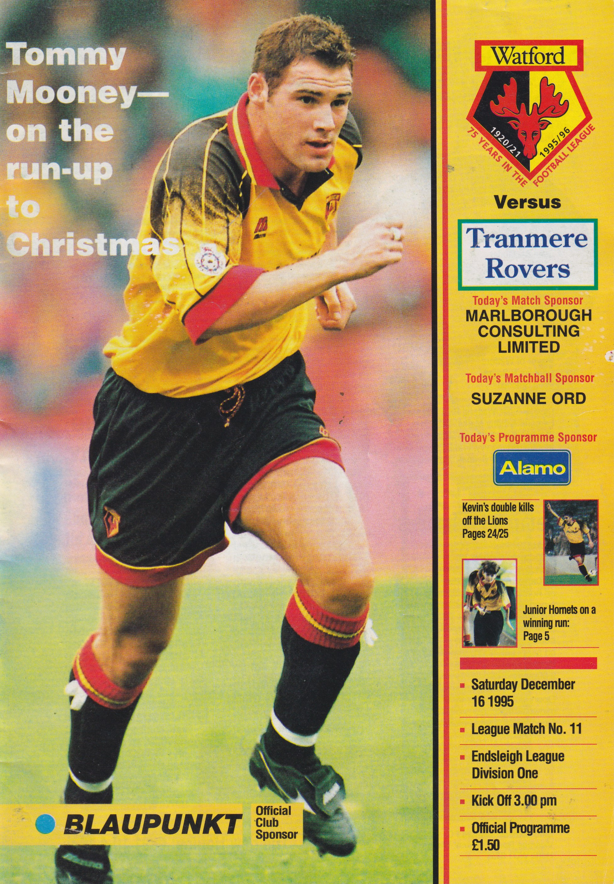 Match Programme for 16/12/1995