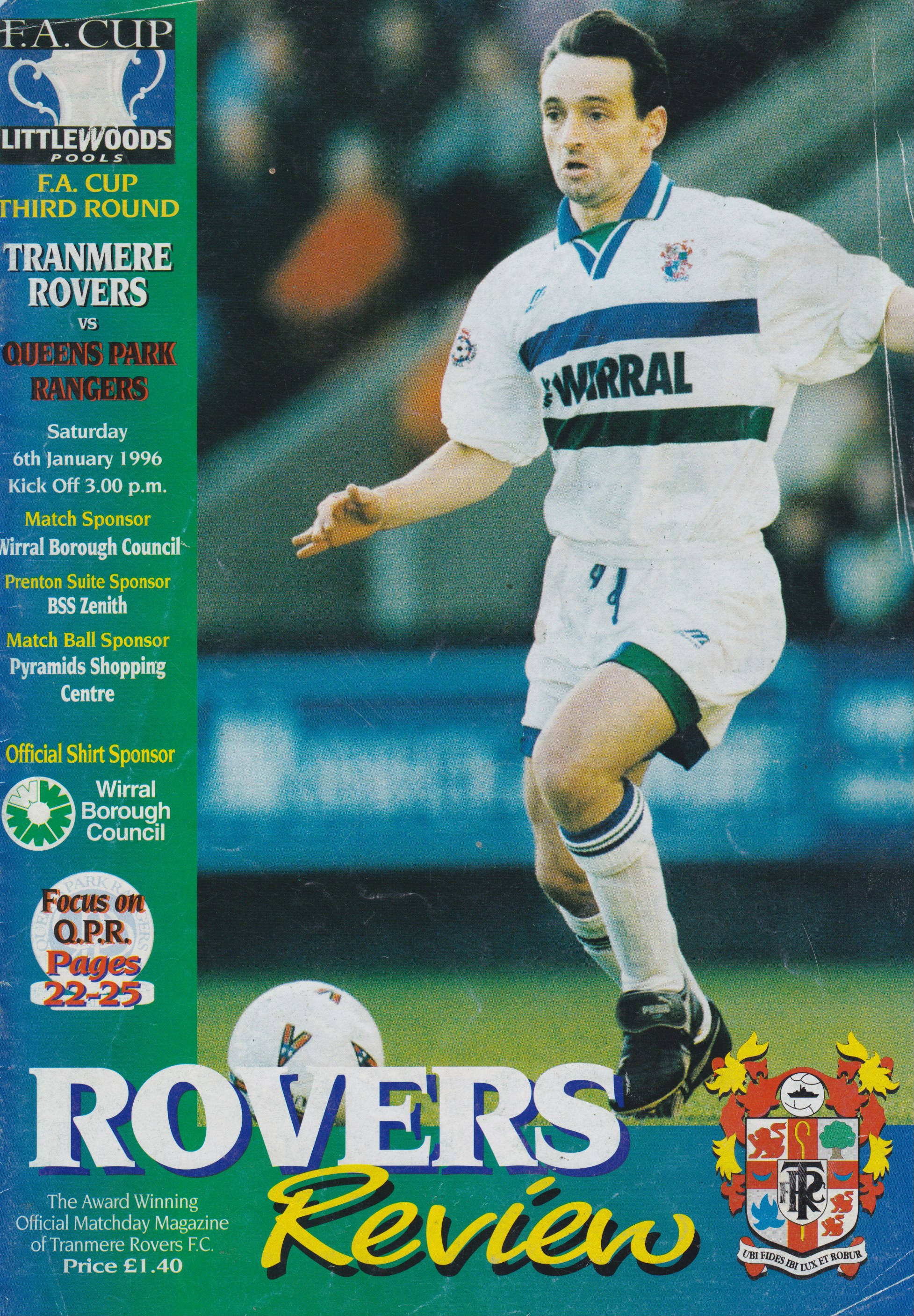 Match Programme for 06/01/1996