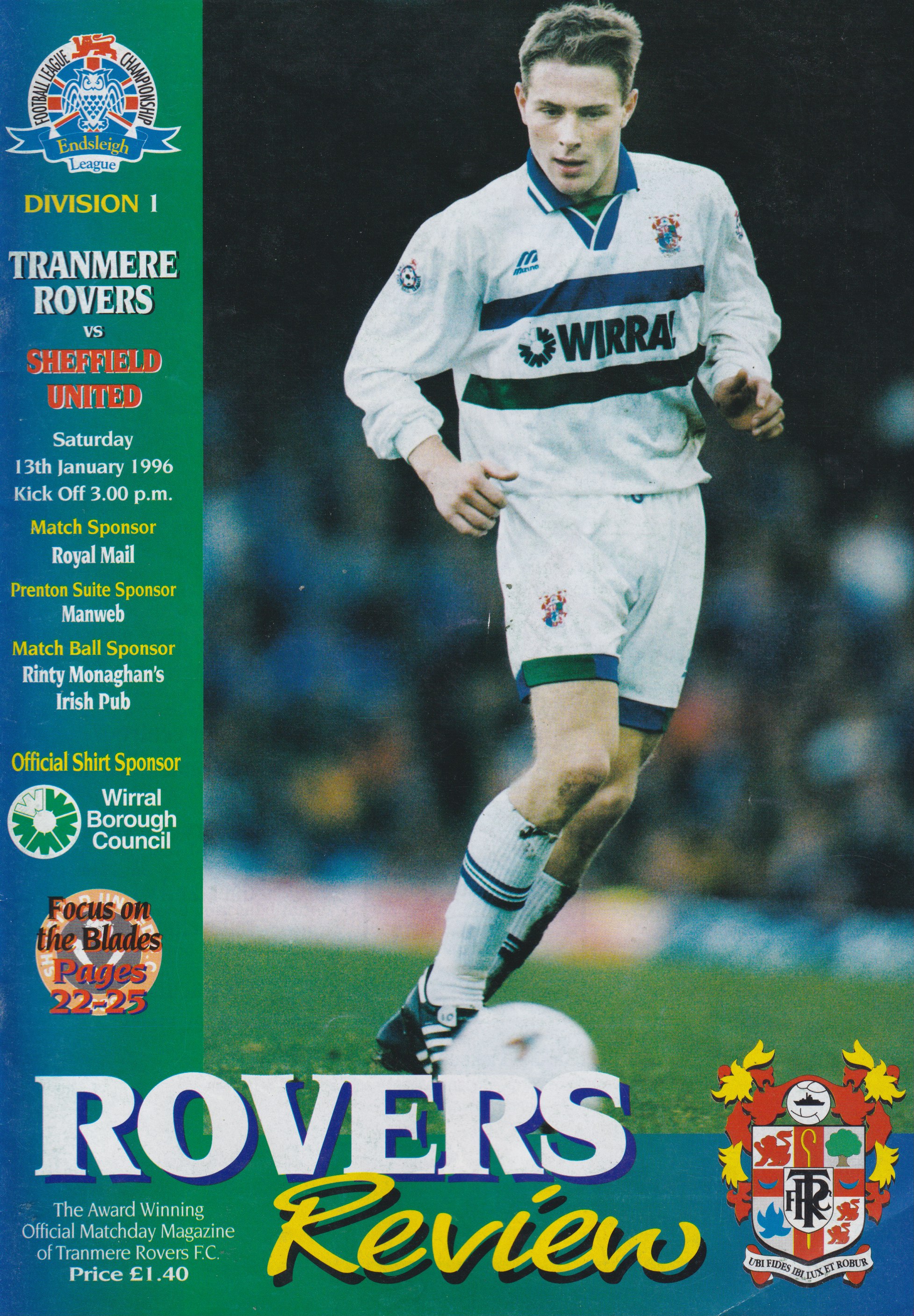 Match Programme for 13/01/1996