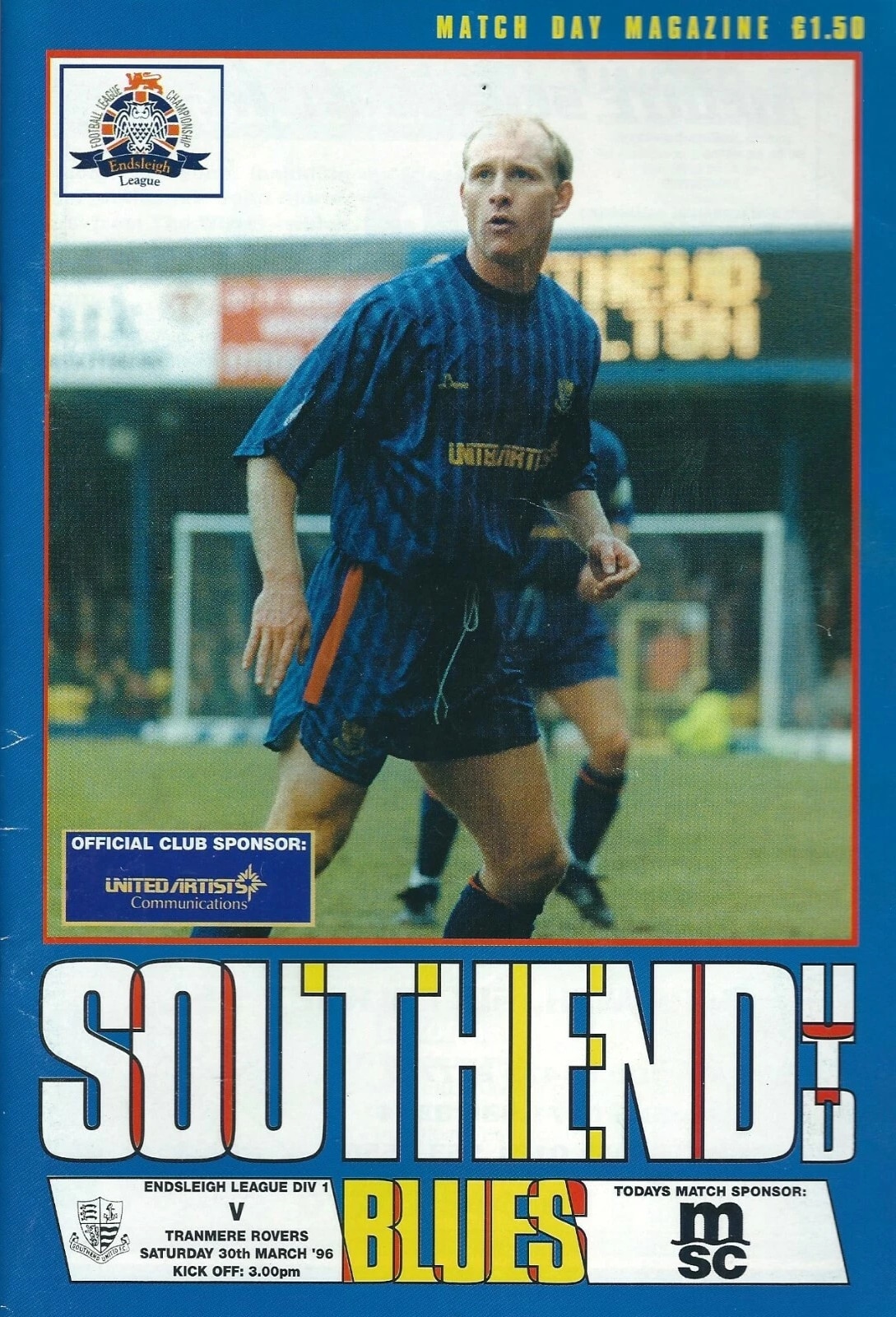Match Programme for 30/03/1996