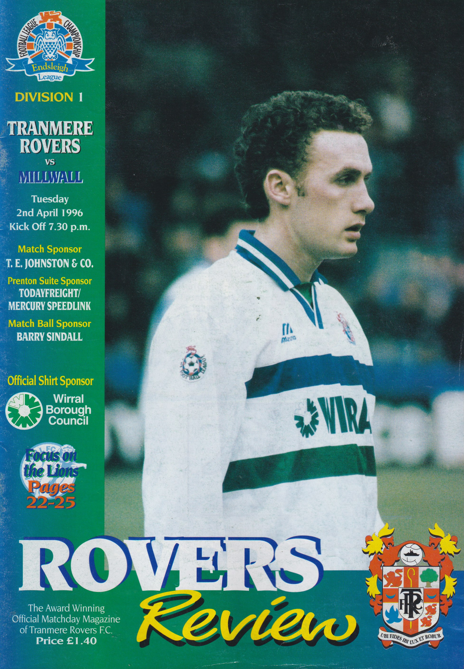 Match Programme for 02/04/1996