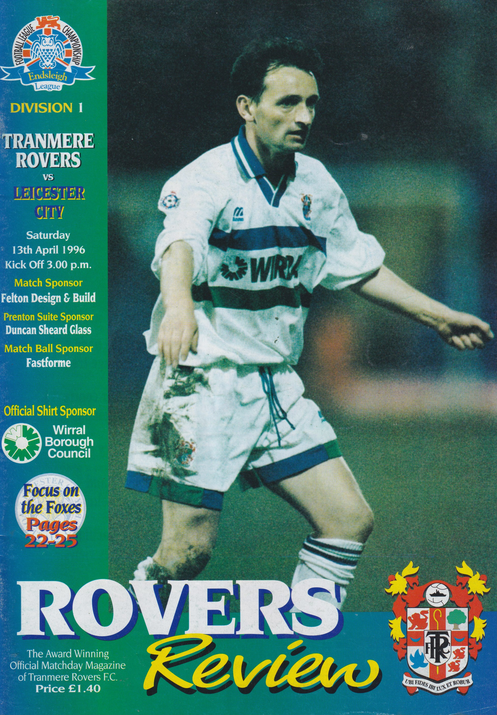 Match Programme for 13/04/1996