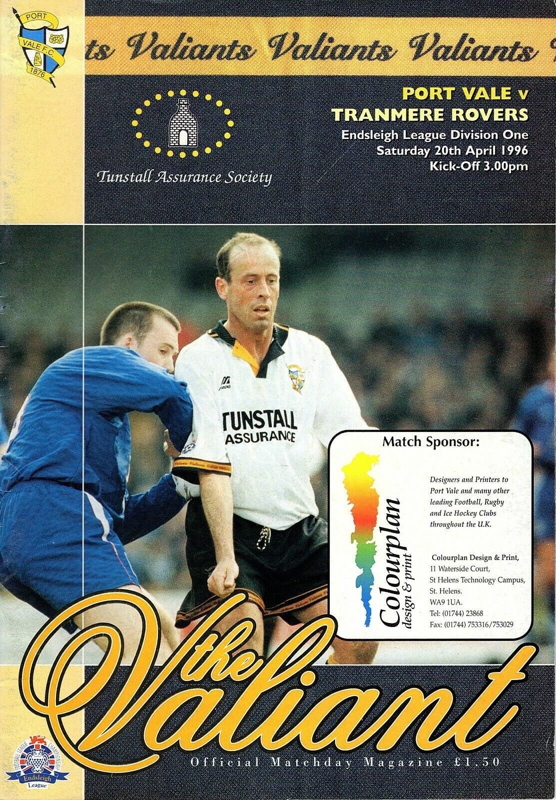Match Programme for 20/04/1996