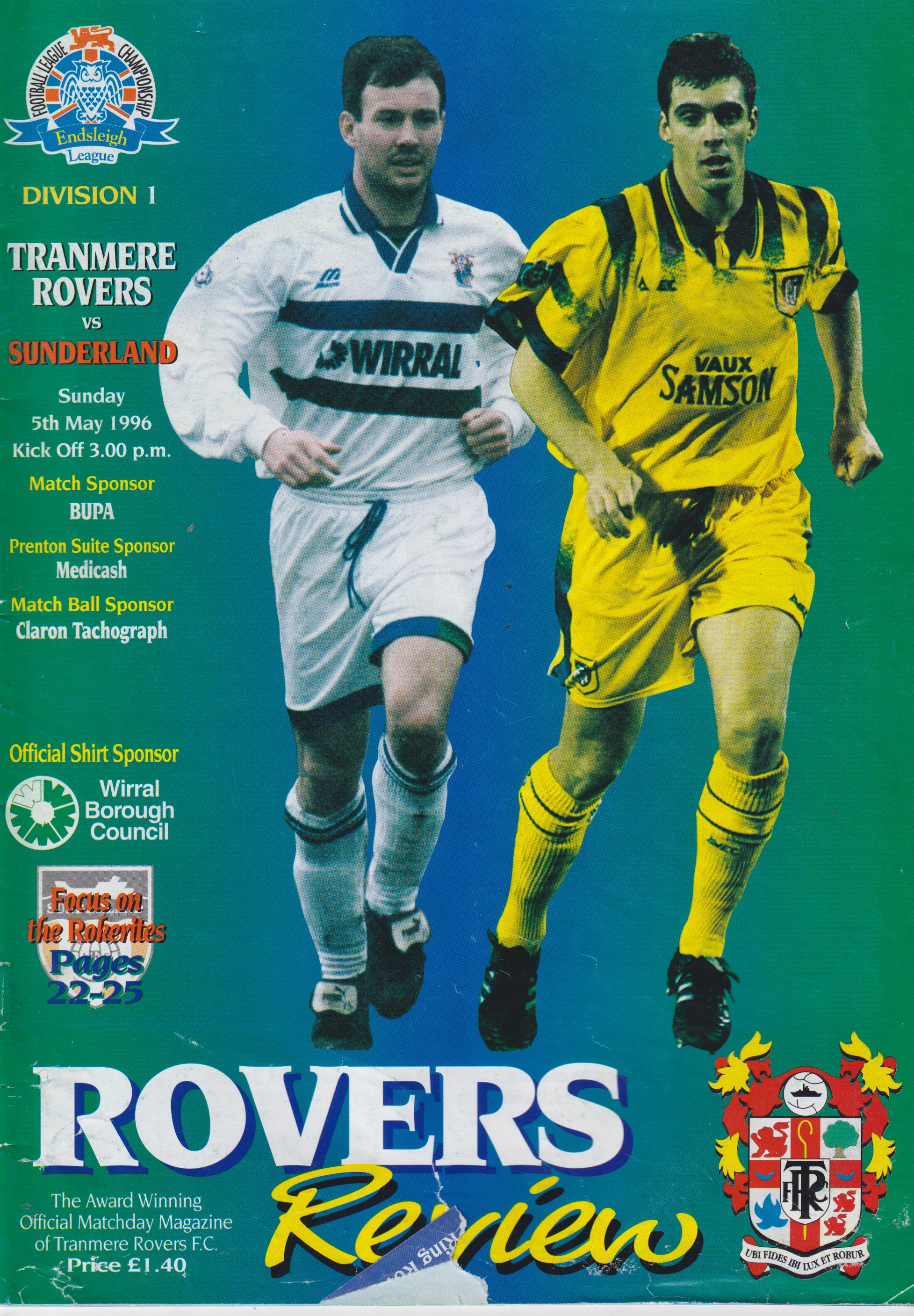 Match Programme for 05/05/1996