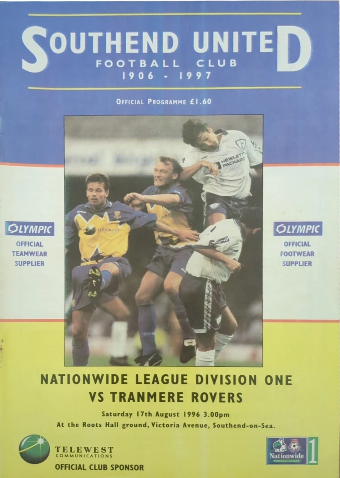 Match Programme for 17/08/1996