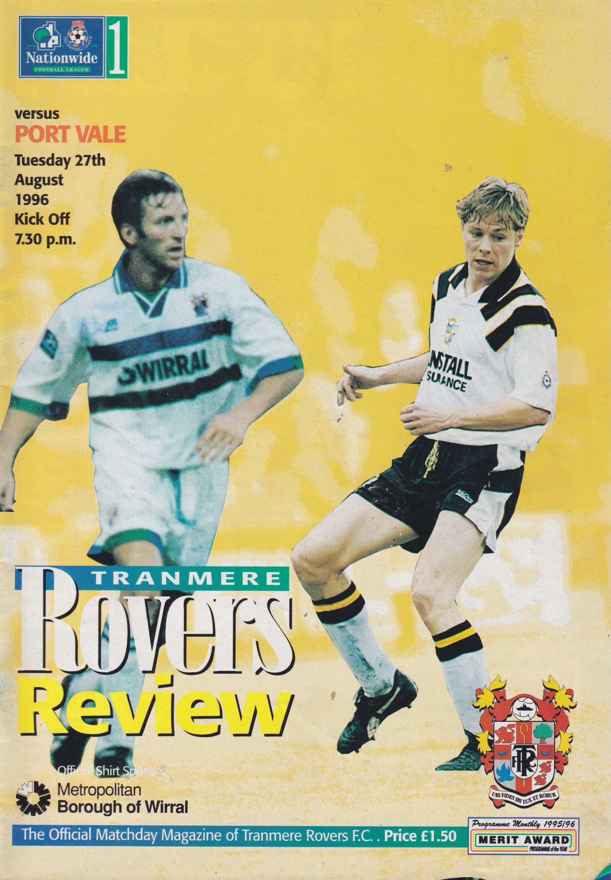 Match Programme for 27/08/1996