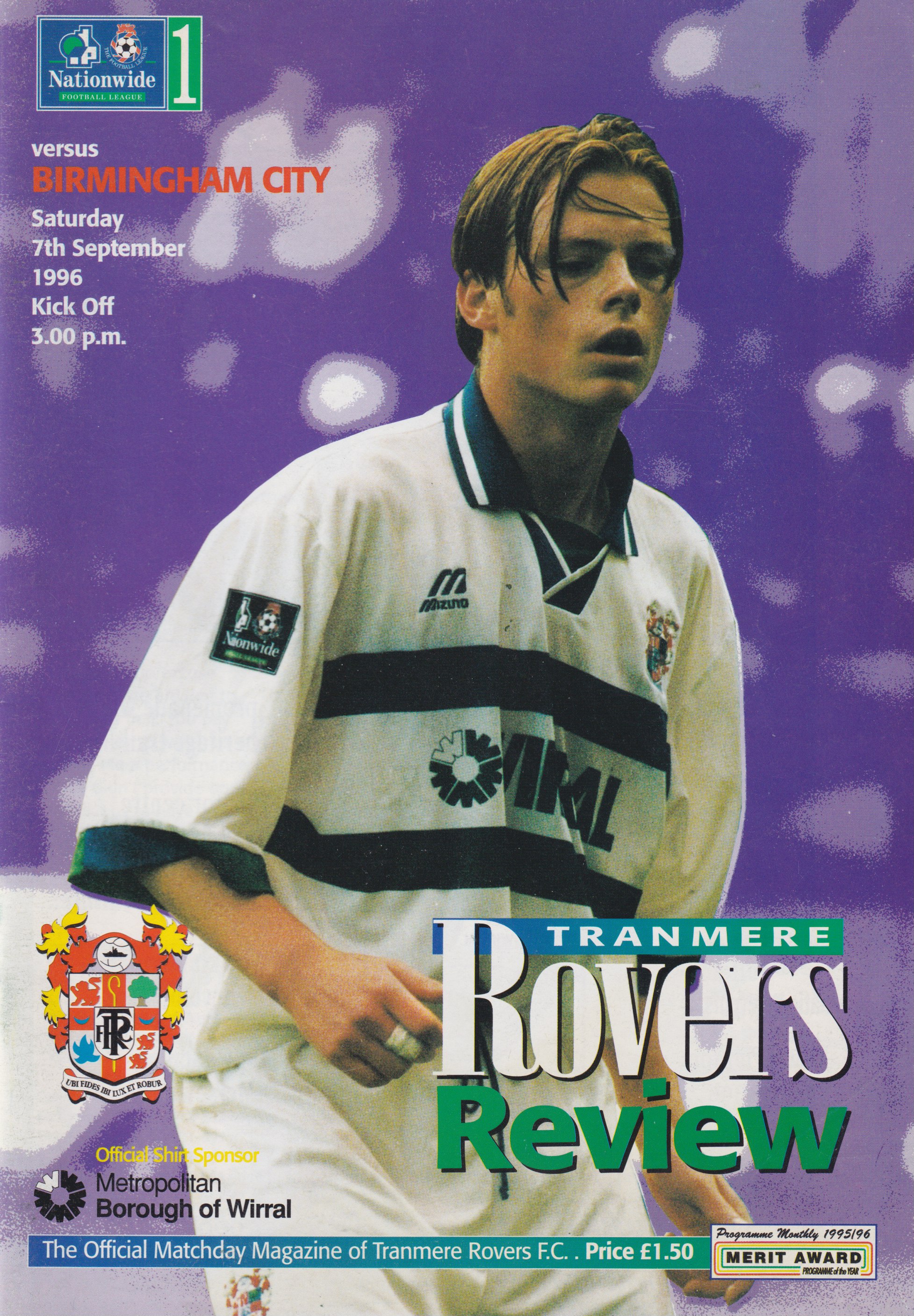 Match Programme for 07/09/1996