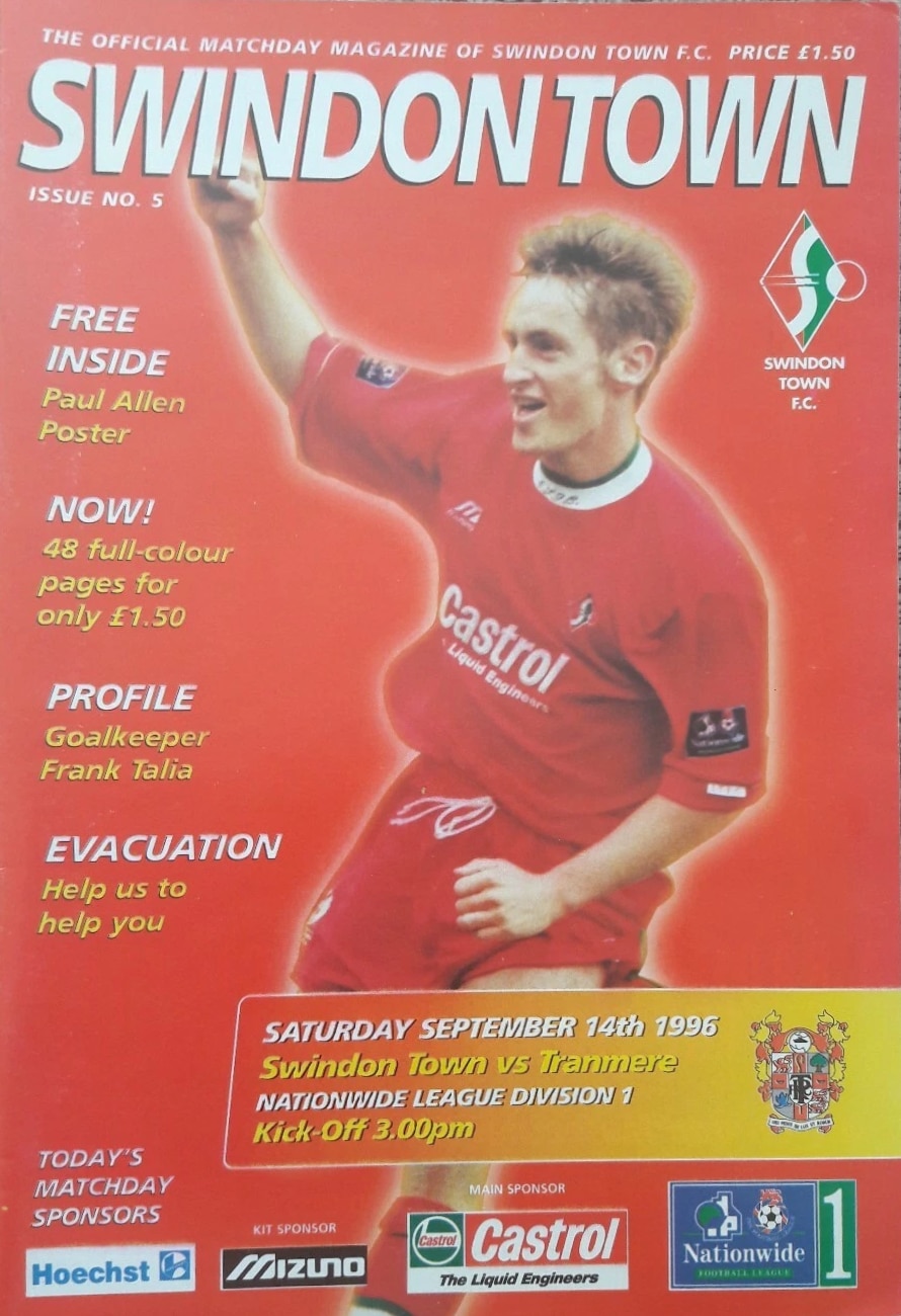 Match Programme for 14/09/1996