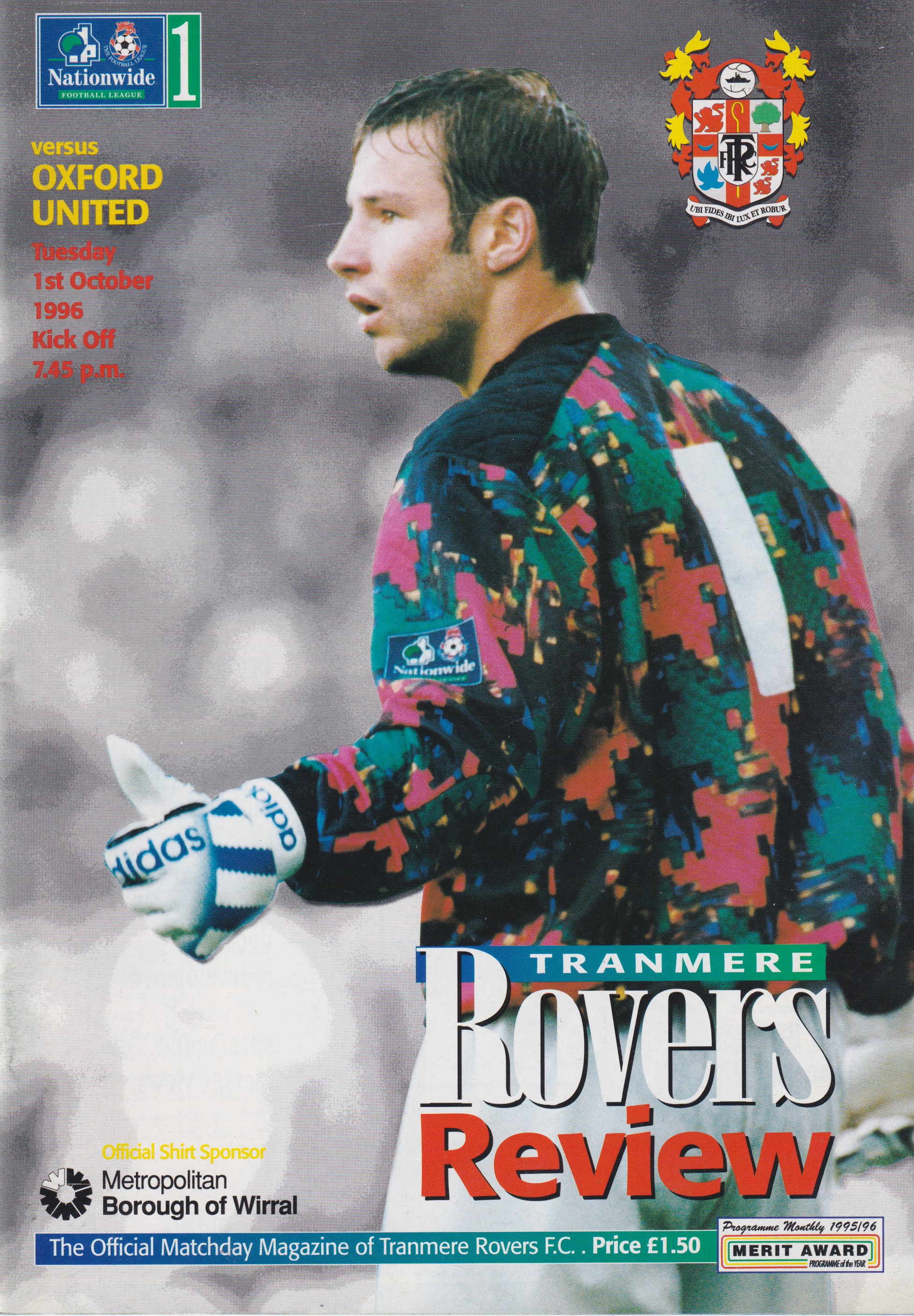 Match Programme for 01/10/1996