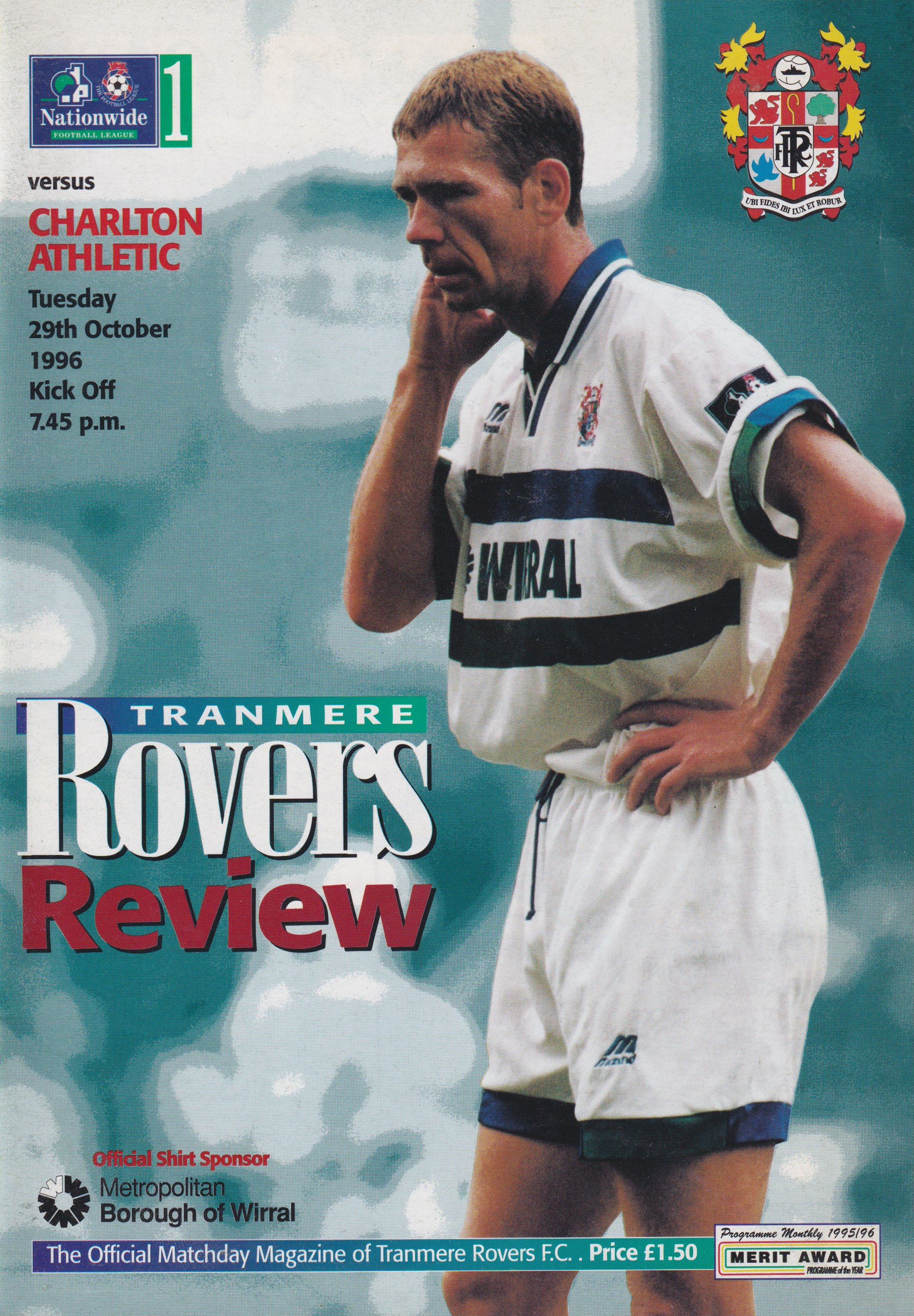 Match Programme for 29/10/1996