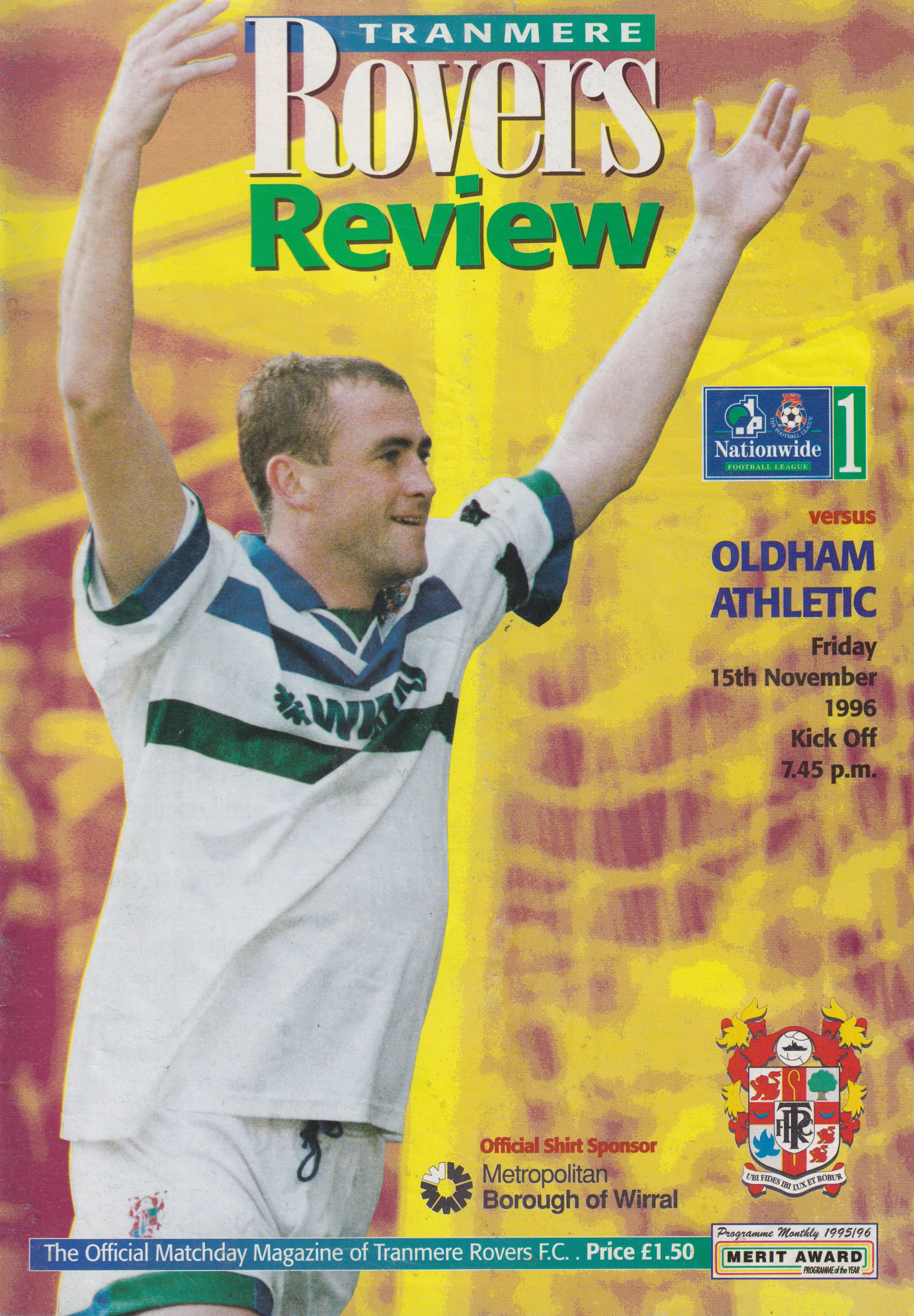 Match Programme for 15/11/1996