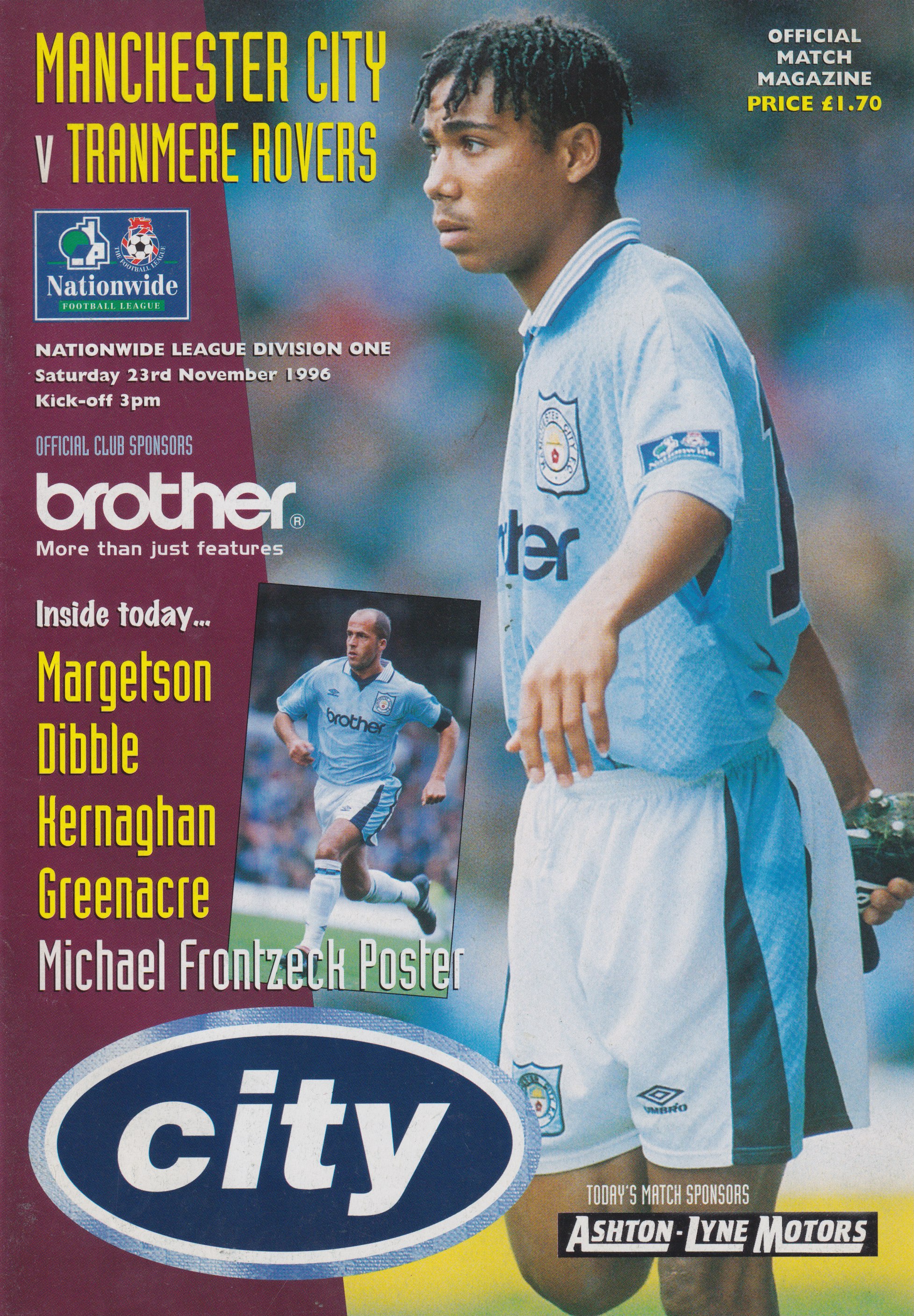 Match Programme for 23/11/1996