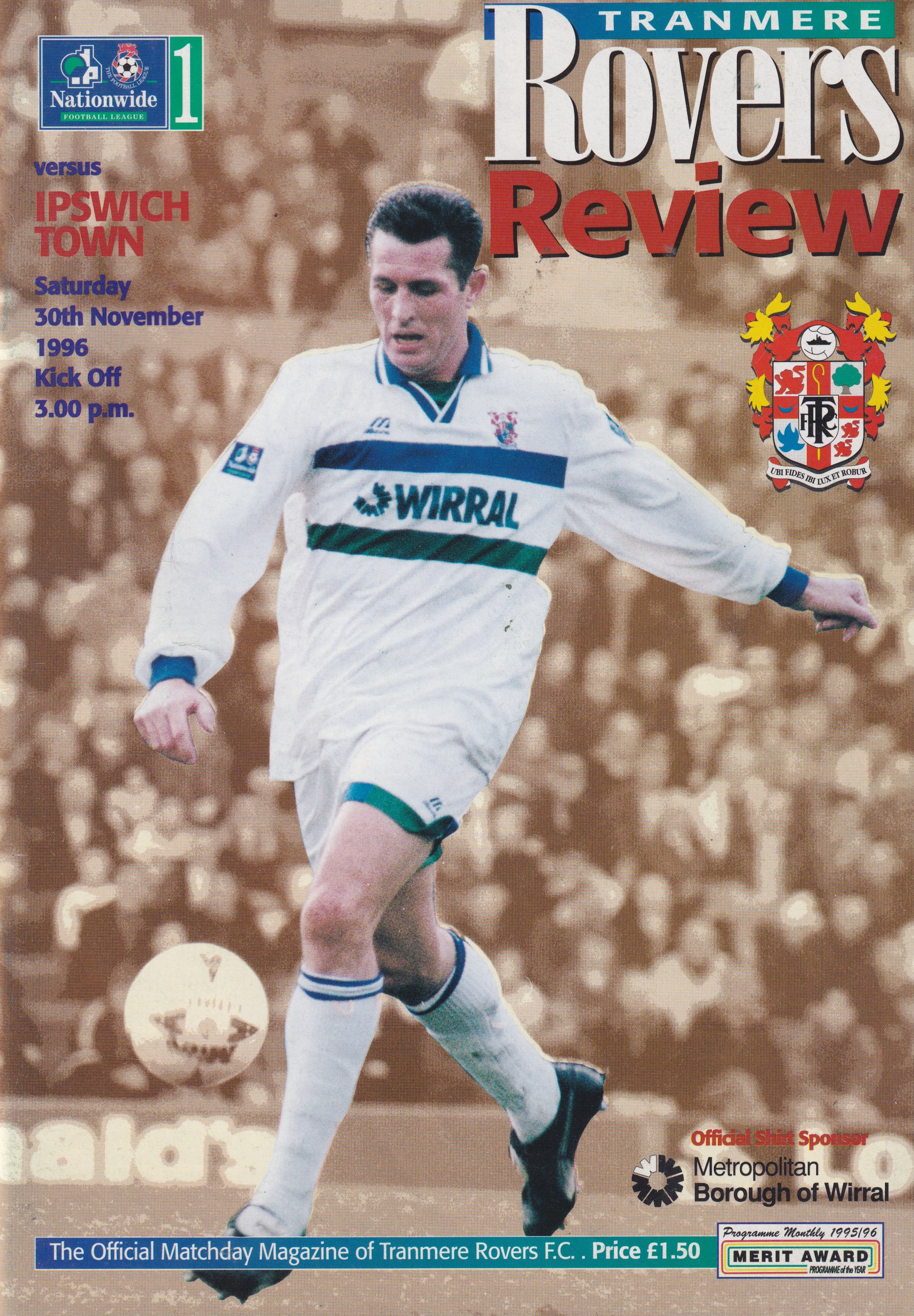 Match Programme for 30/11/1996