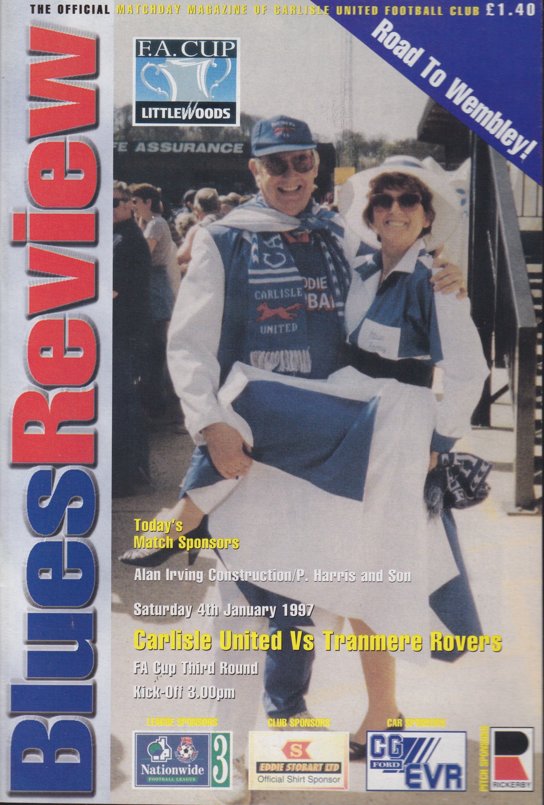 Match Programme for 14/01/1997