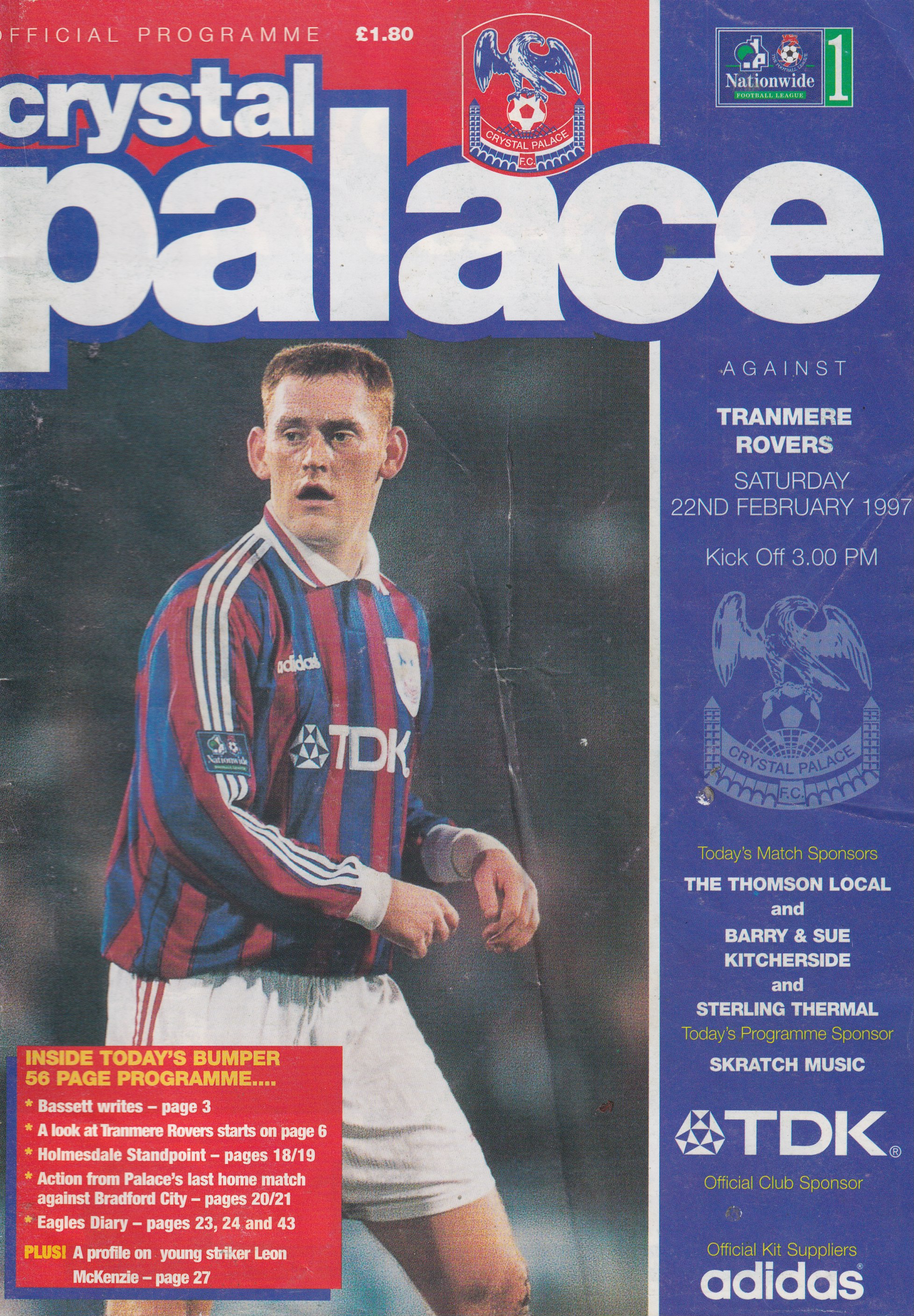 Match Programme for 22/02/1997