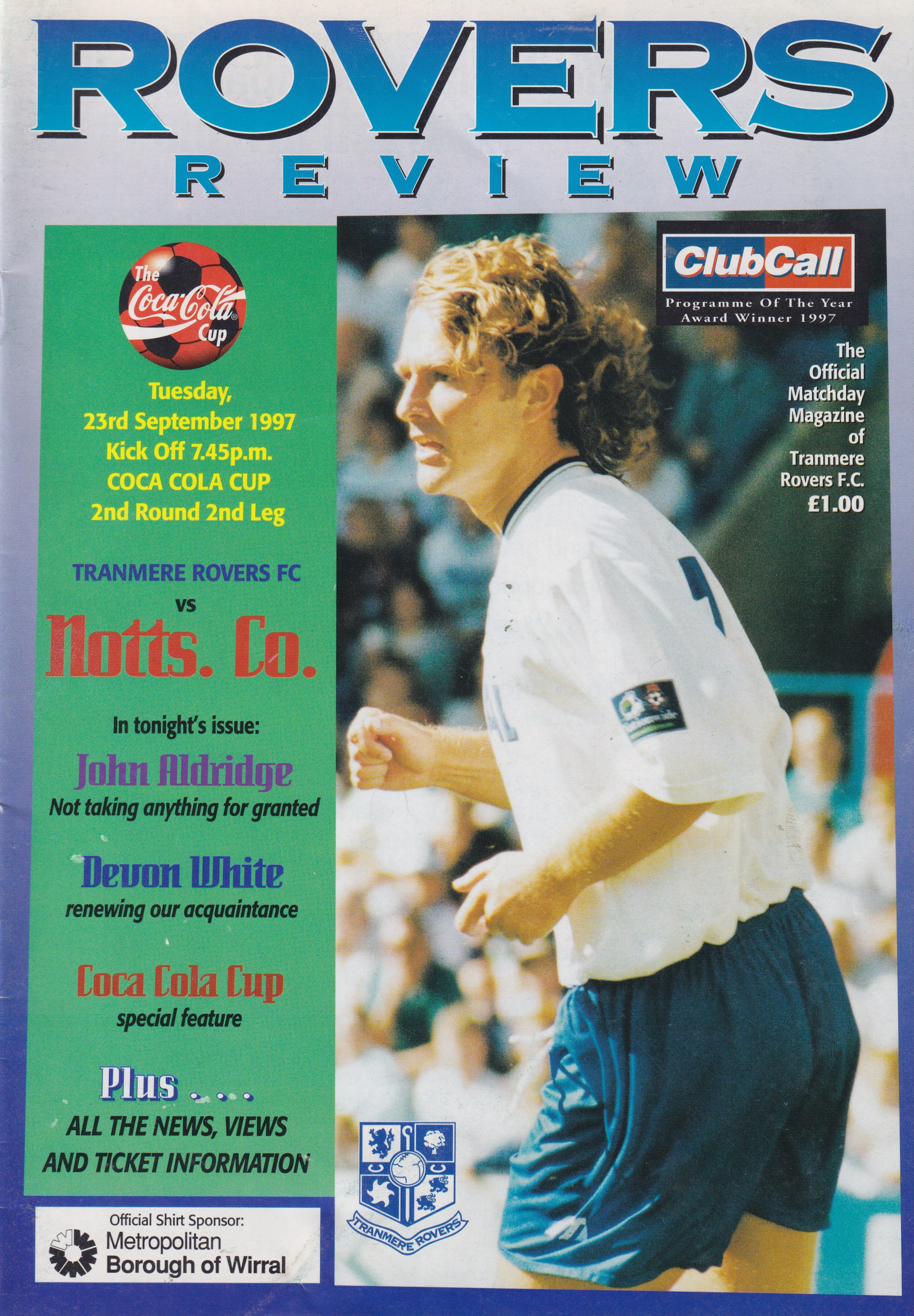 Match Programme for 23/09/1997