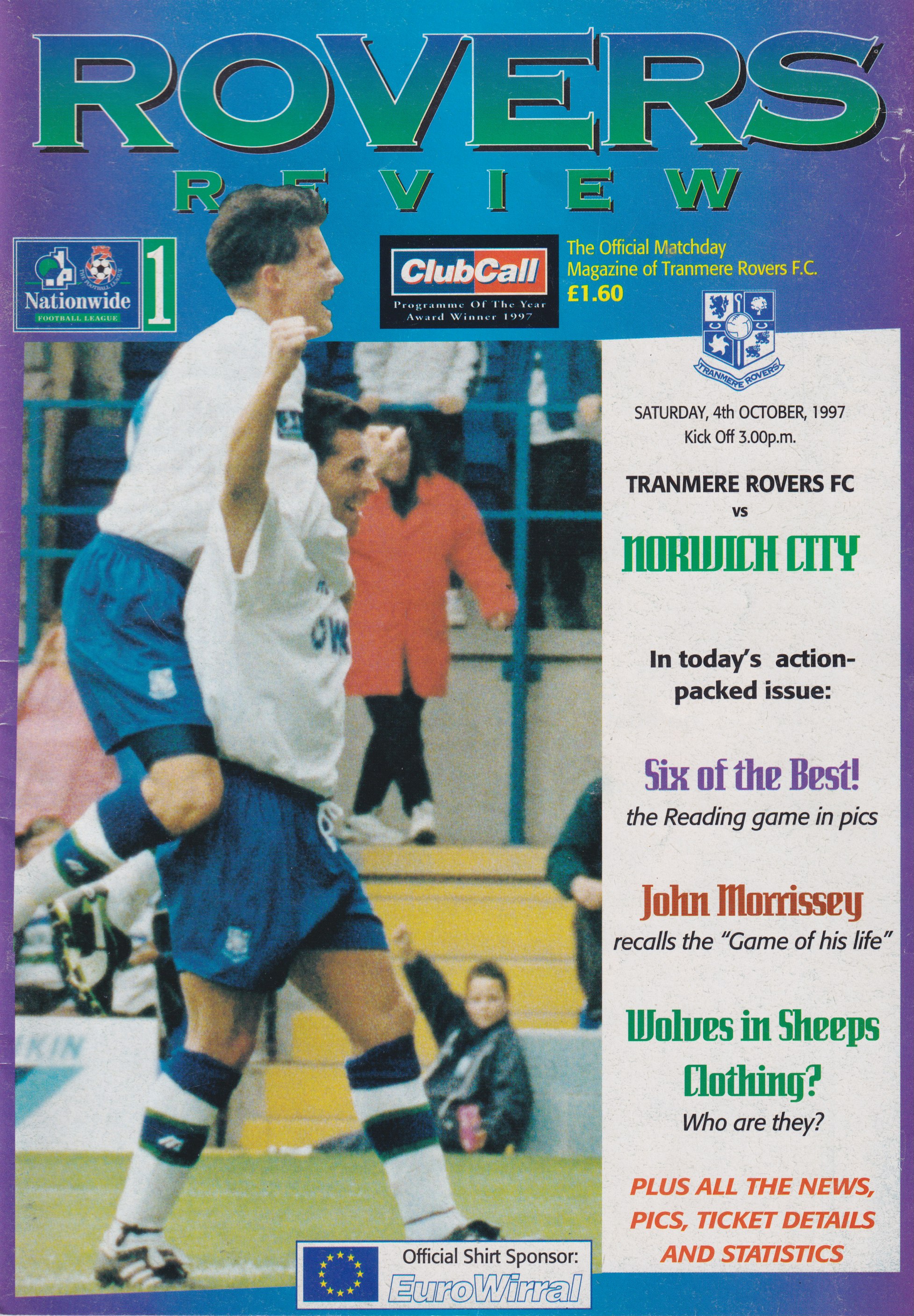 Match Programme for 04/10/1997