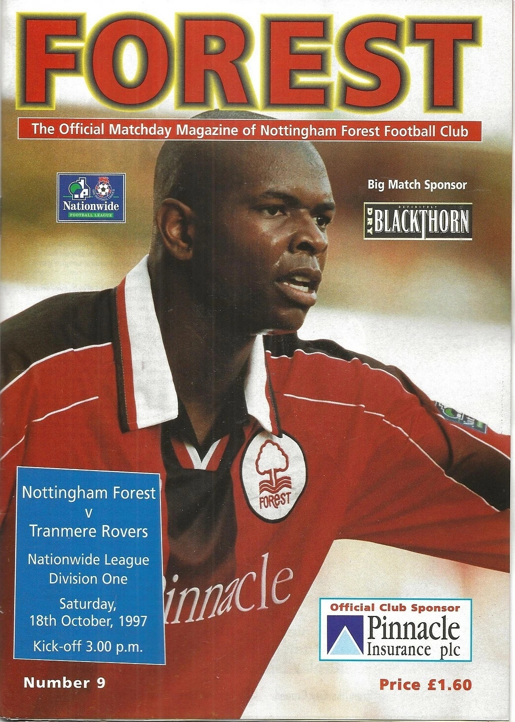 Match Programme for 18/10/1997