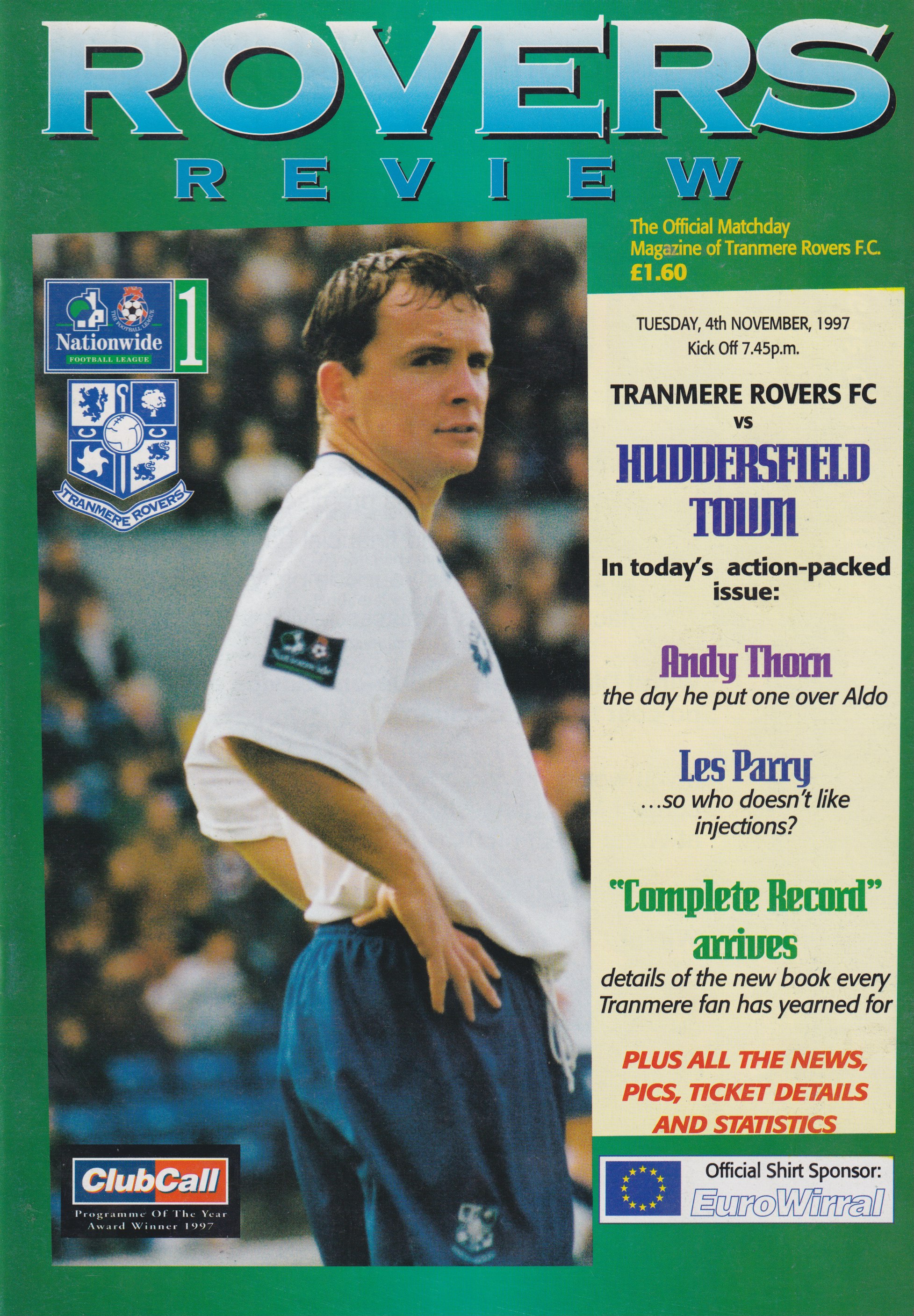 Match Programme for 04/11/1997