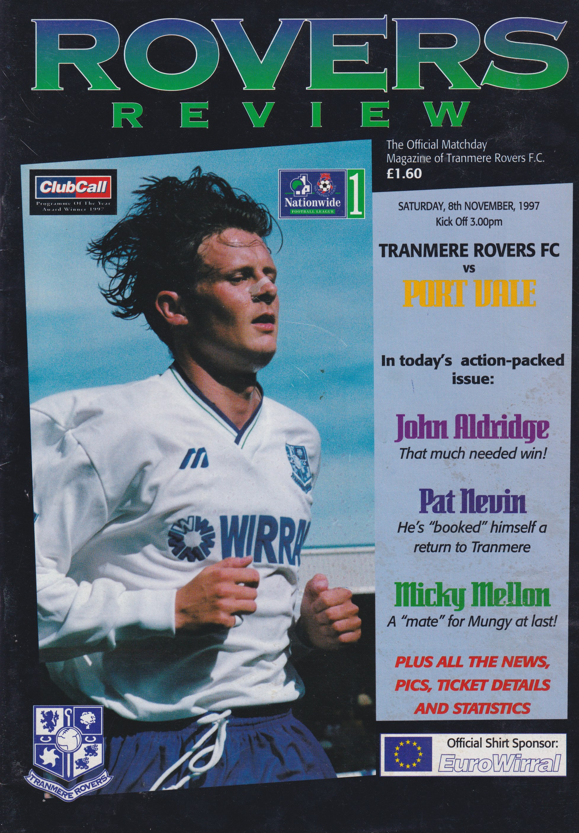 Match Programme for 08/11/1997