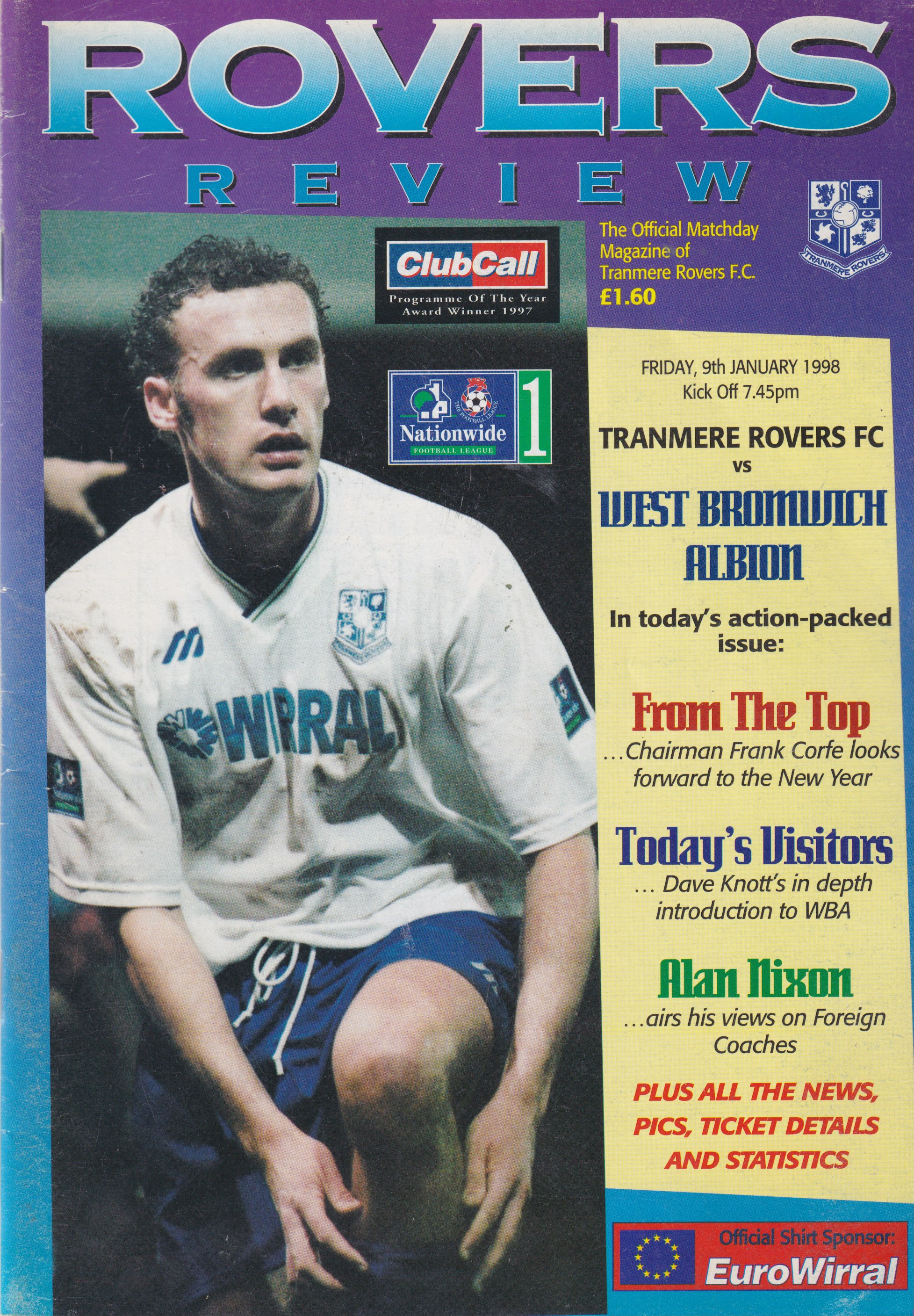 Match Programme for 09/01/1998