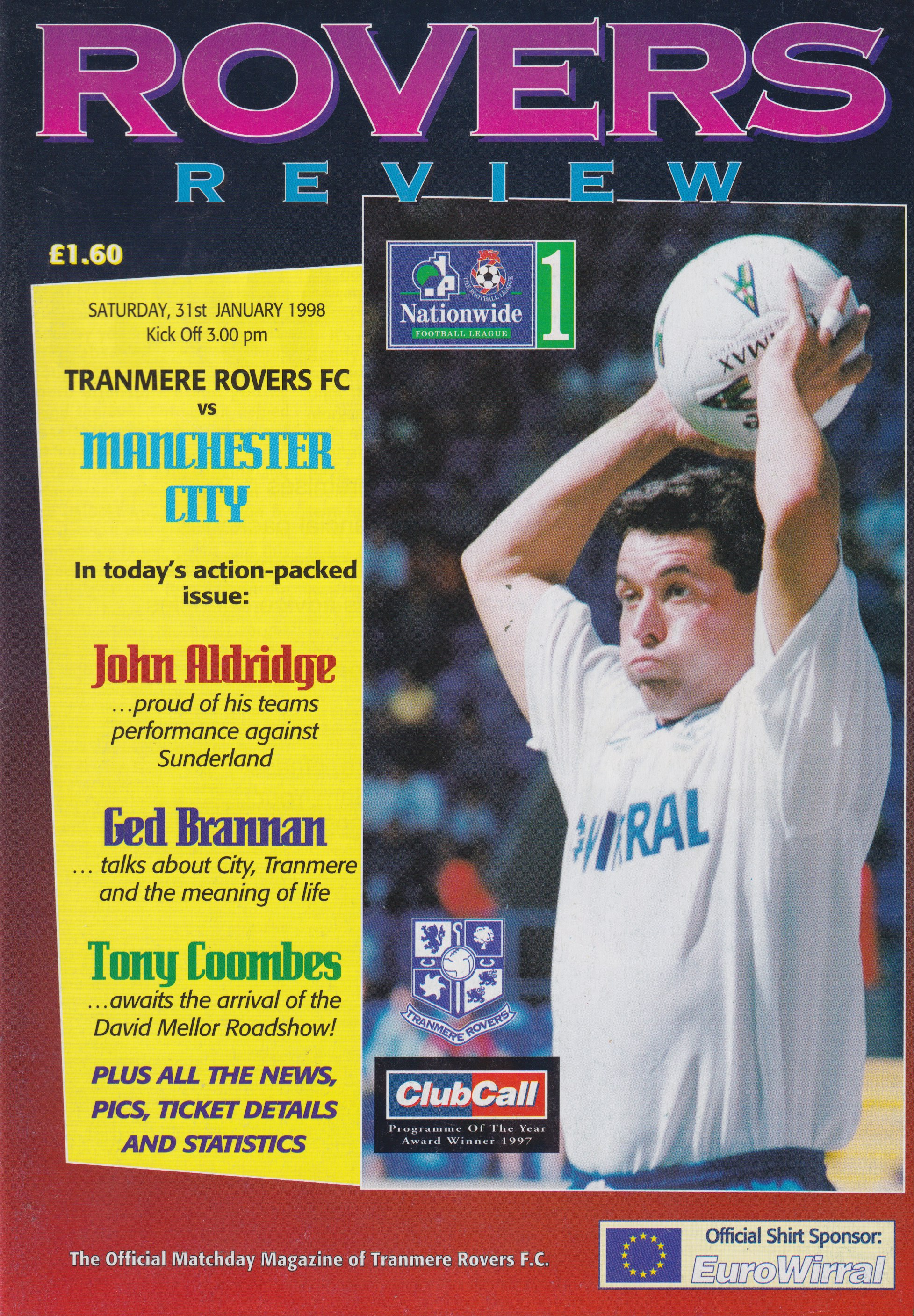 Match Programme for 31/01/1998