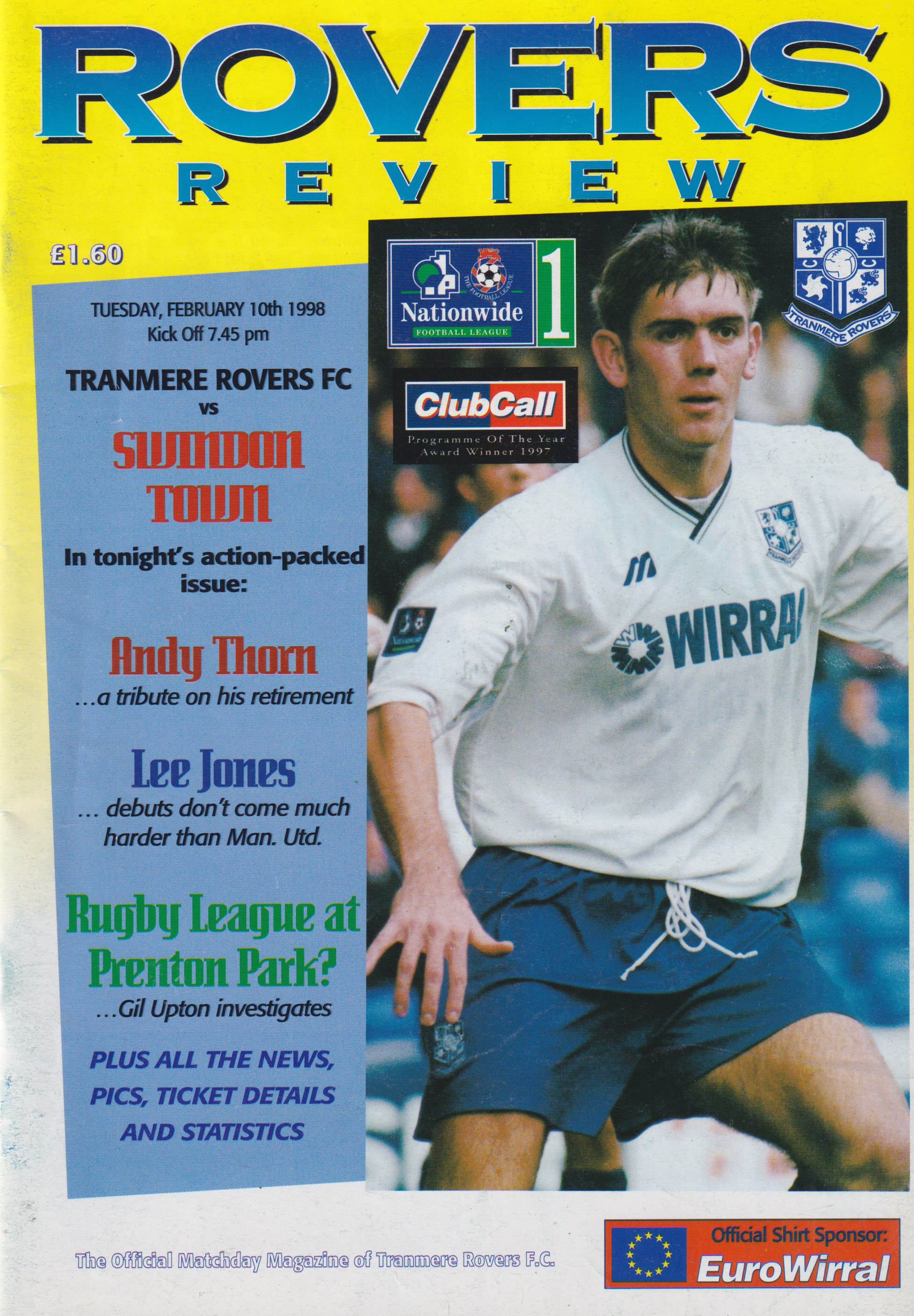 Match Programme for 10/02/1998
