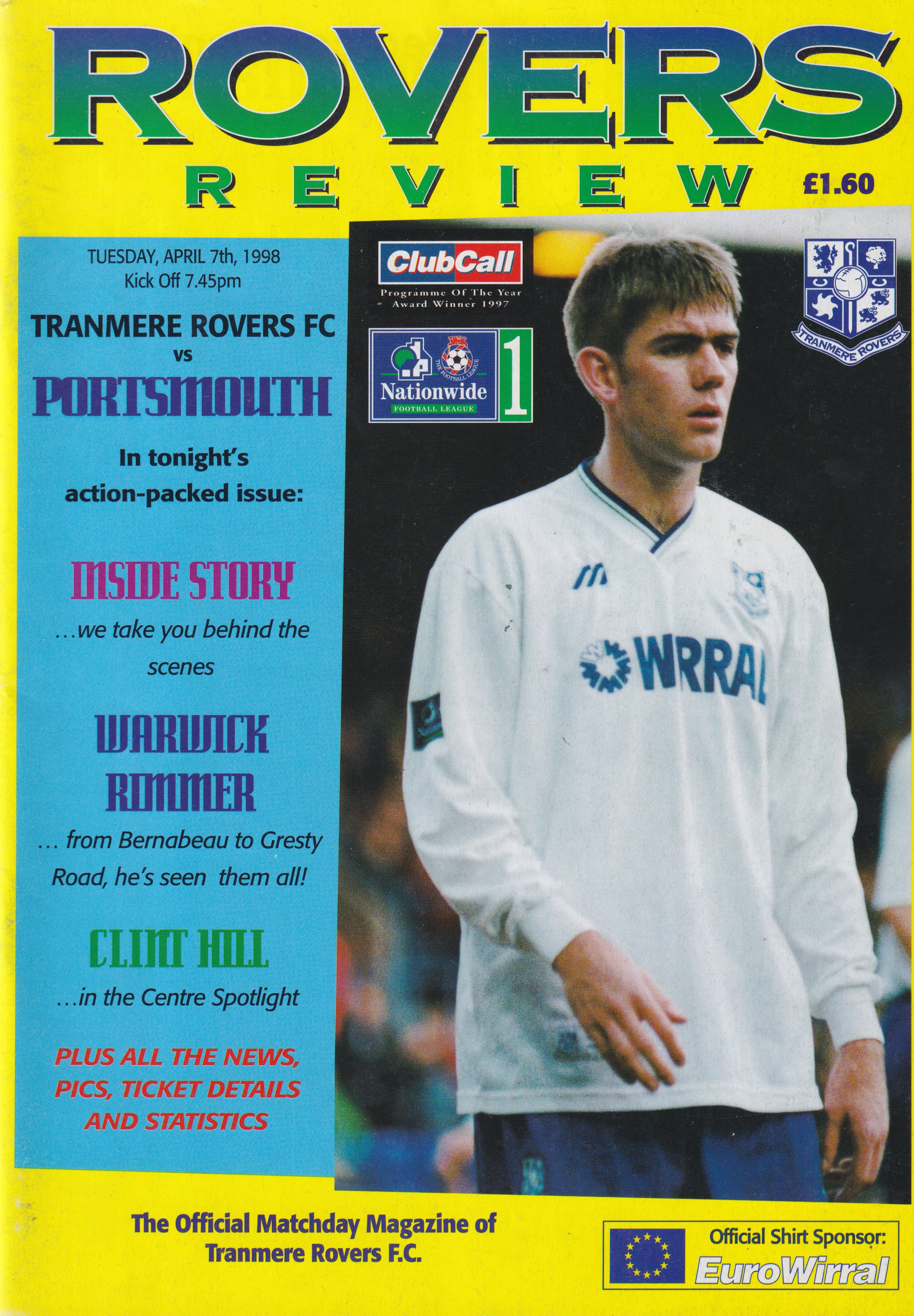 Match Programme for 07/04/1998