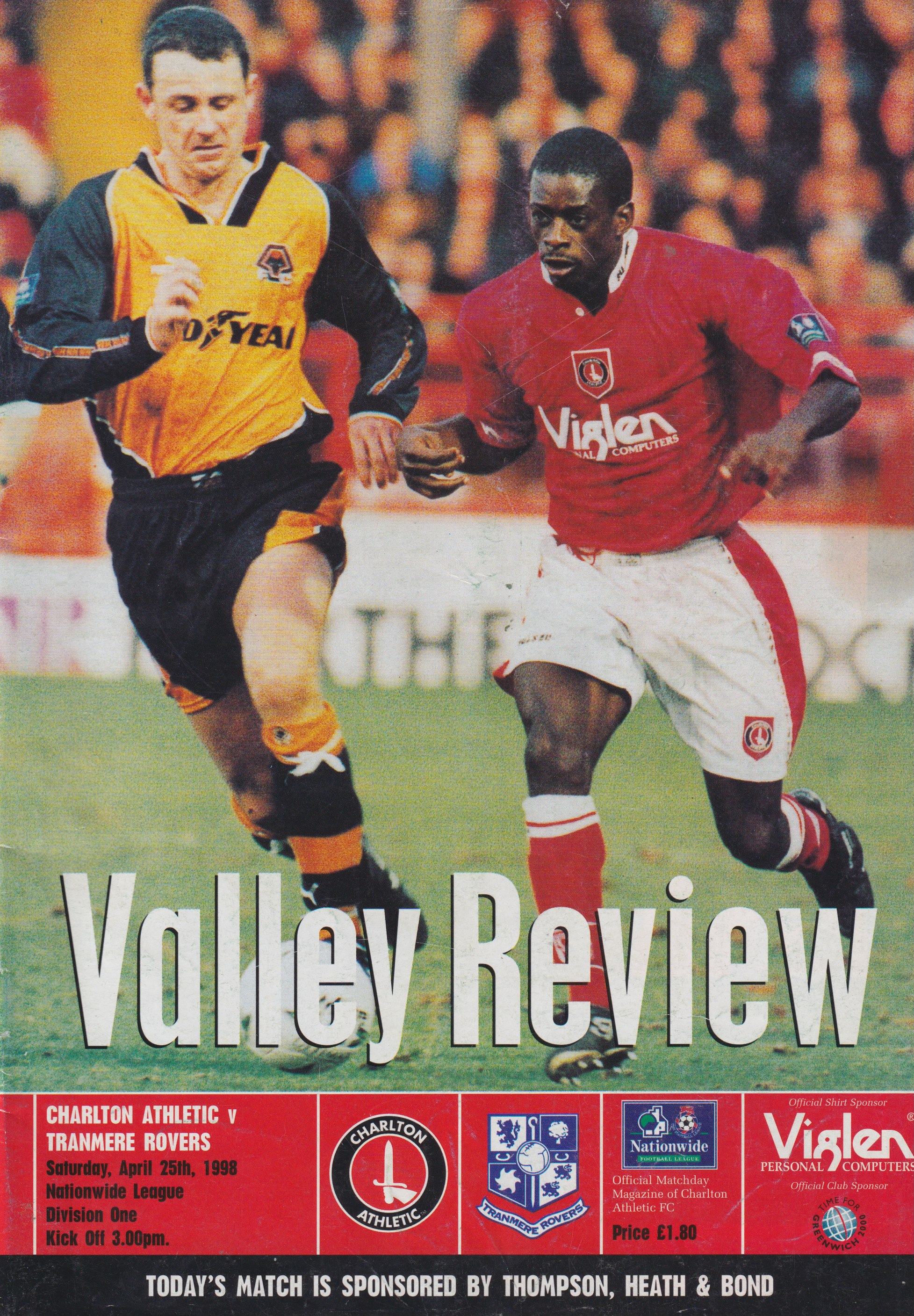 Match Programme for 25/04/1998